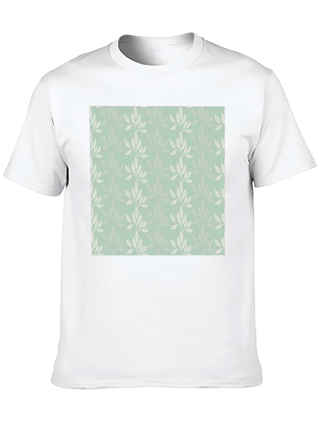 Black Leaf Pattern Graphic Black T-Shirt view 10