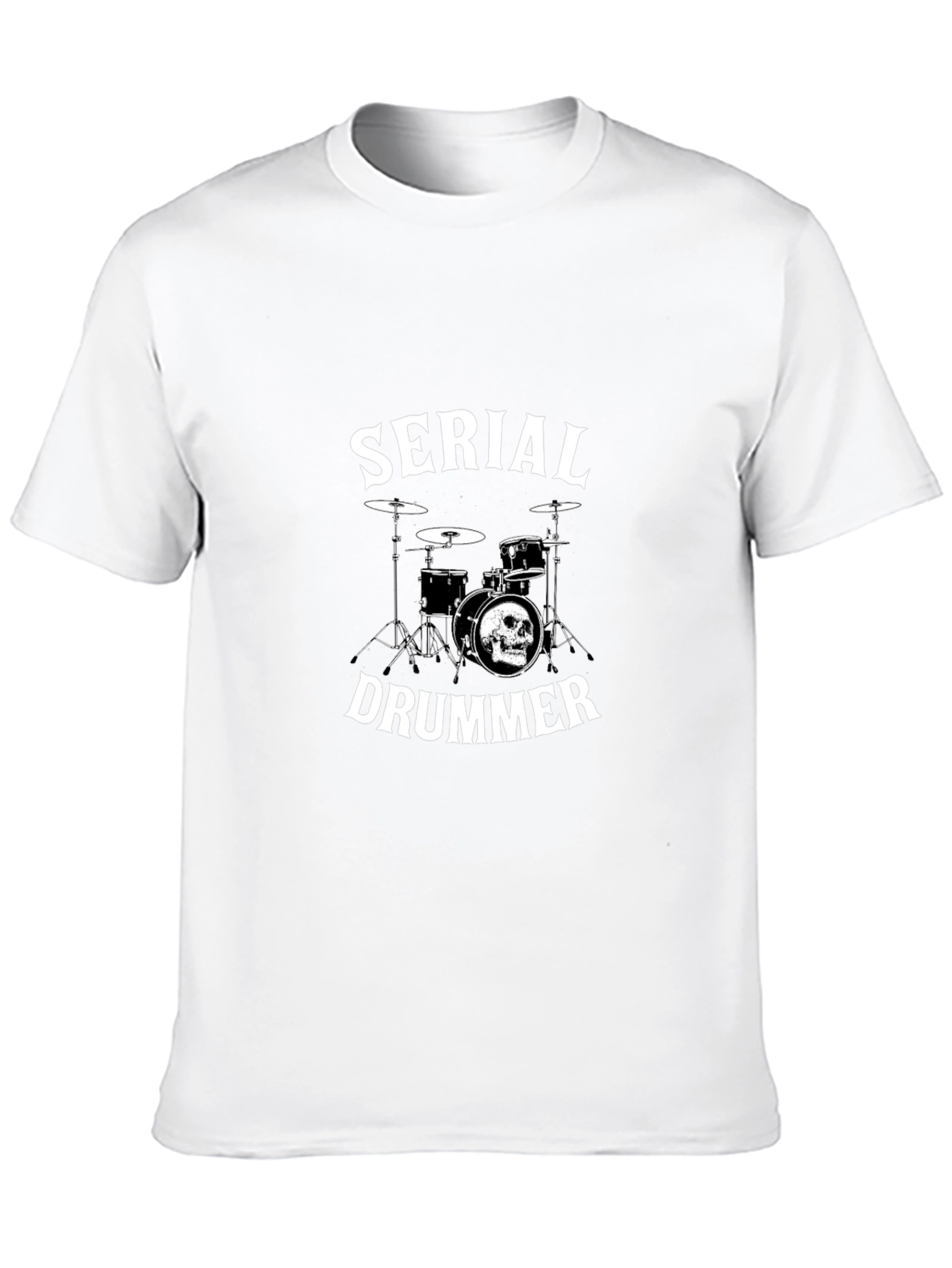 Black Serial Drummer Graphic T-Shirt - Black Cotton Tee view 10