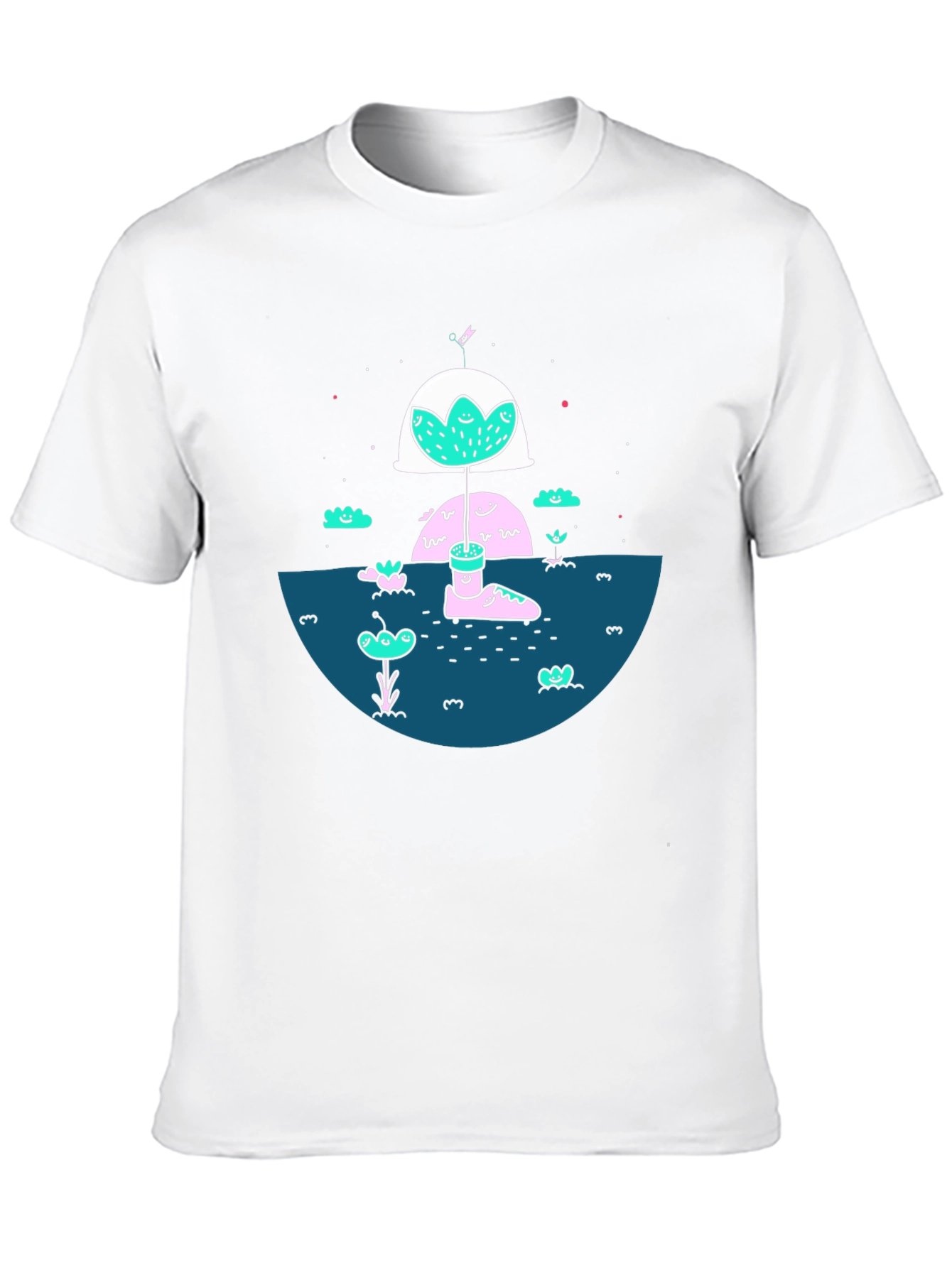 Black Whimsical Graphic Tee - Black Cotton Blend view 10