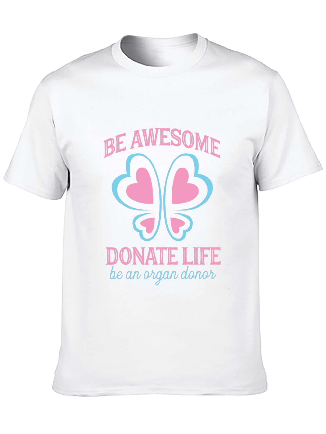 Black Be Awesome Donate Life Organ Donor T-Shirt view 10