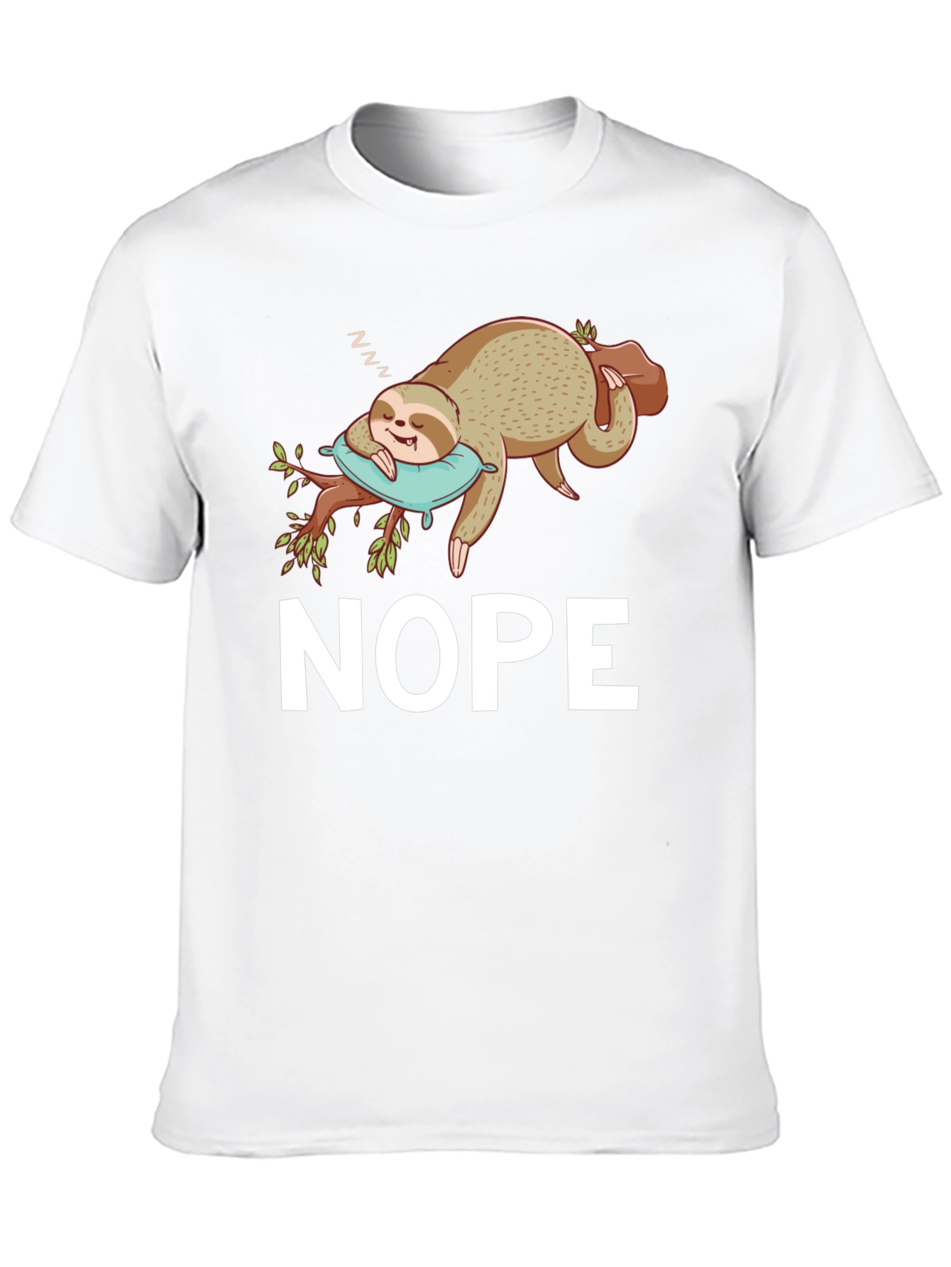 Black Nope Sloth T-Shirt - Sleepy & Funny view 10
