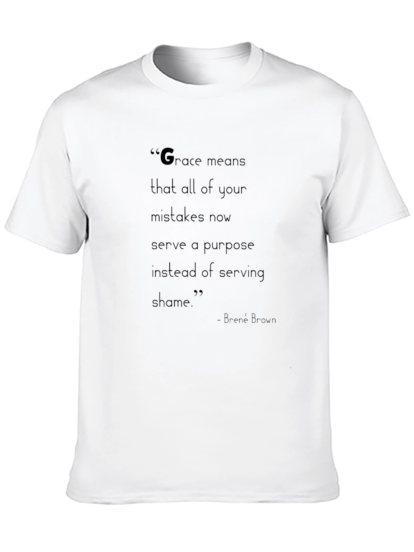 Black Inspirational Quote Tee - Brené Brown "Grace Means" view 10