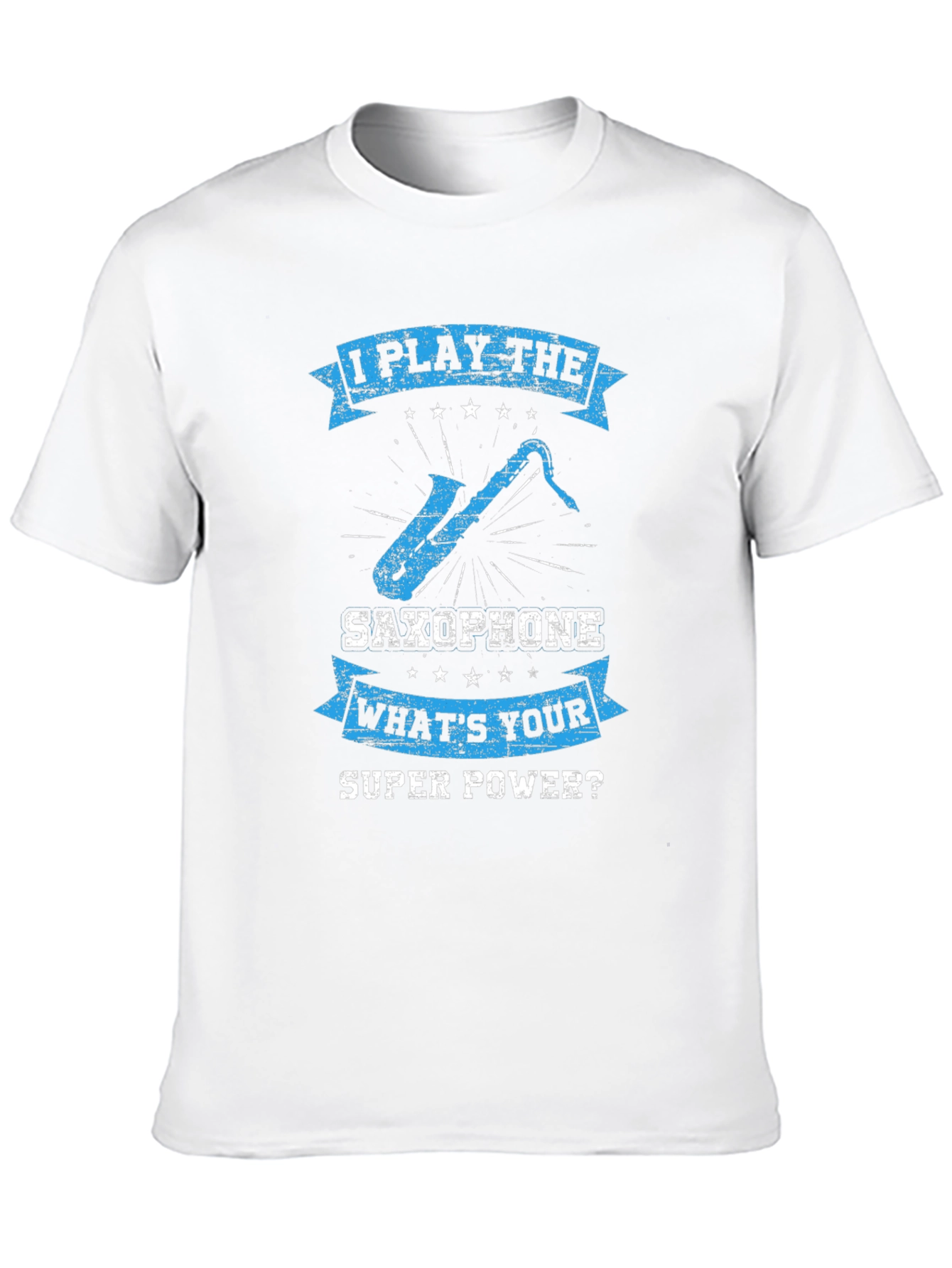 Black Saxophone Superpower T-Shirt - Musician Tee view 10