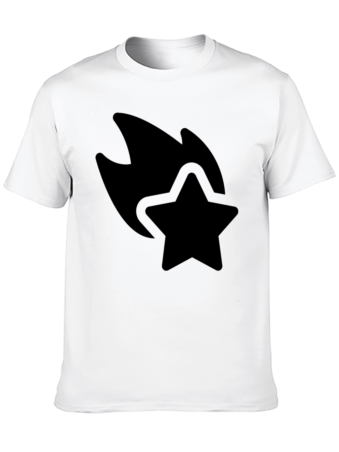 Black Star Comet Graphic Black T-Shirt Casual Wear view 10