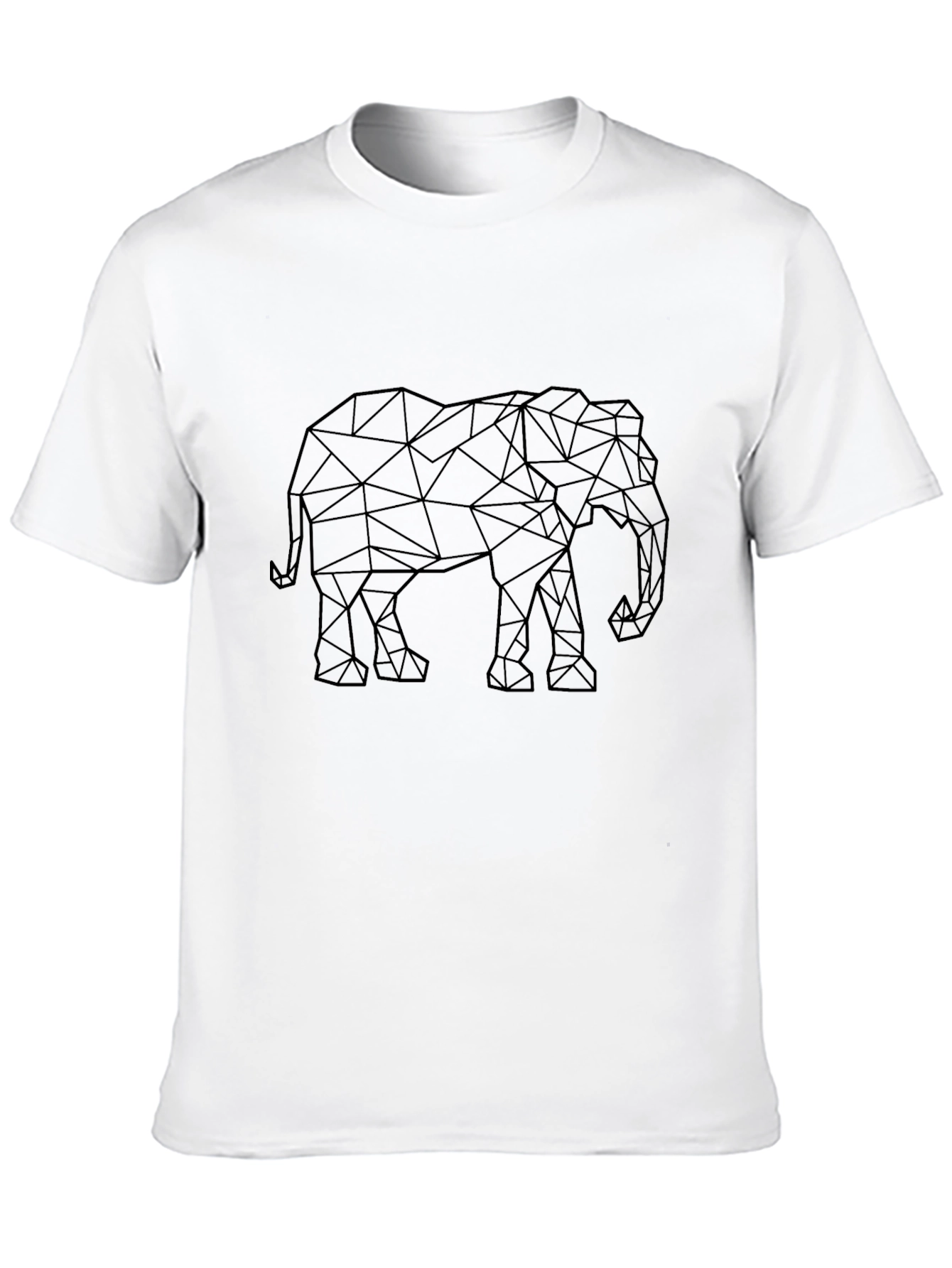 Black Geometric Elephant T-Shirt - Modern Style view 10