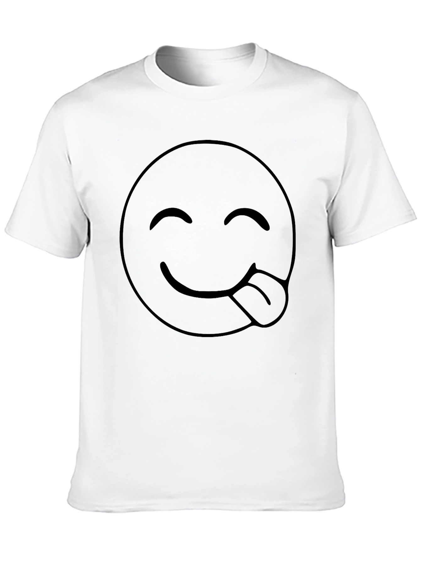 Black Emoji Tongue Out Black T-Shirt - Funny Casual Tee view 10