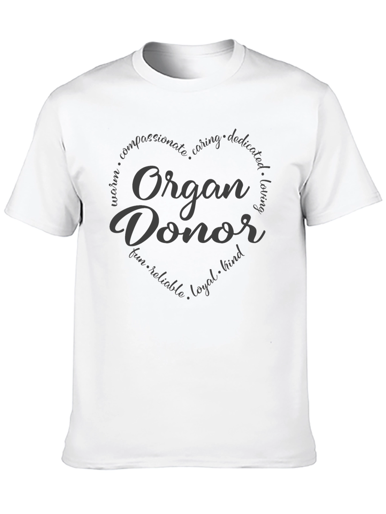 Black Organ Donor Heart T-Shirt - Black view 10