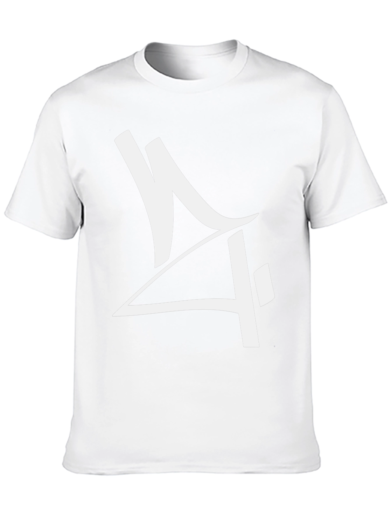 Men's Black Graphic Tee - Abstract White Design - 10