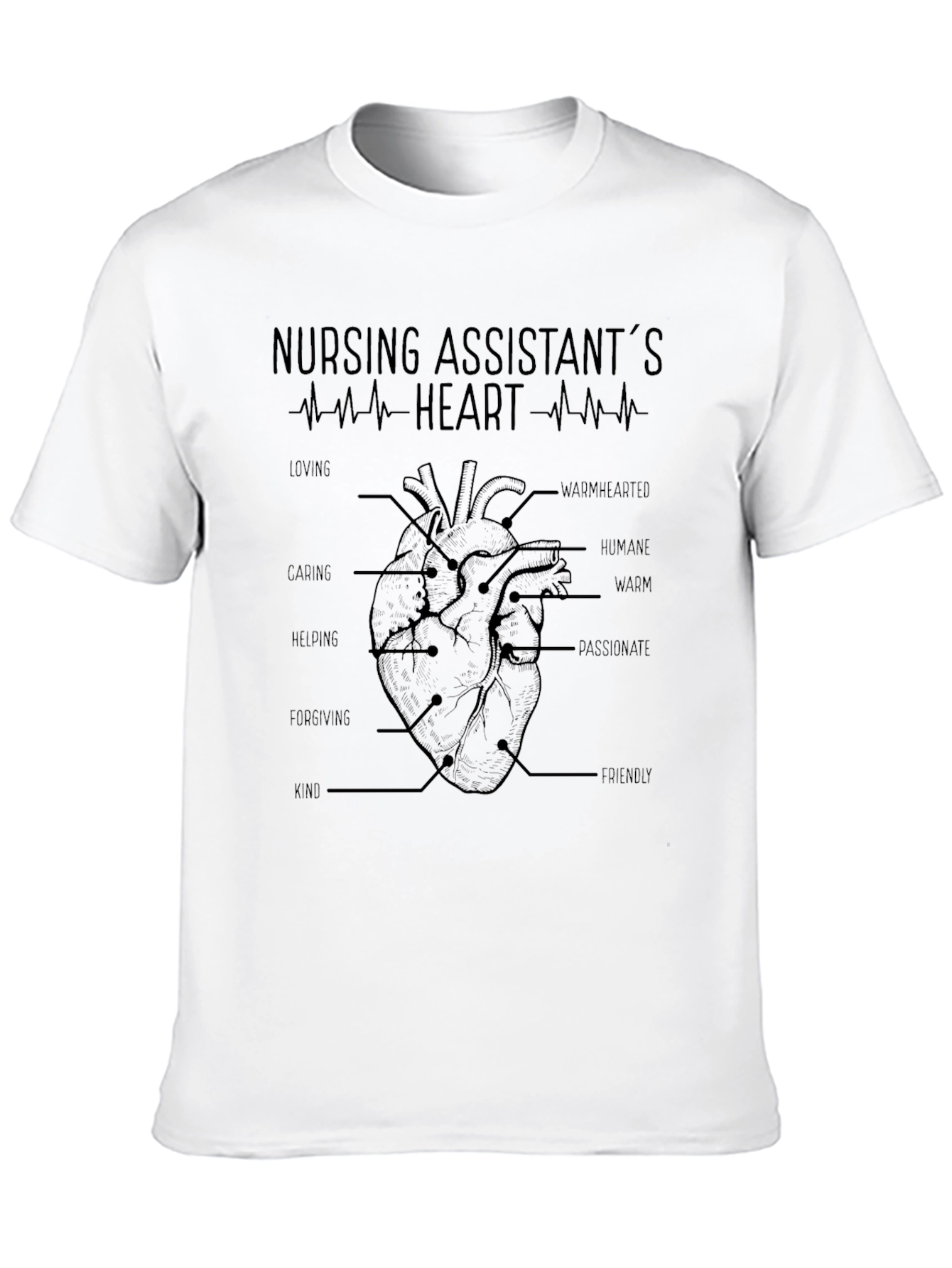 Black Nursing Assistant's Heart T-Shirt view 10