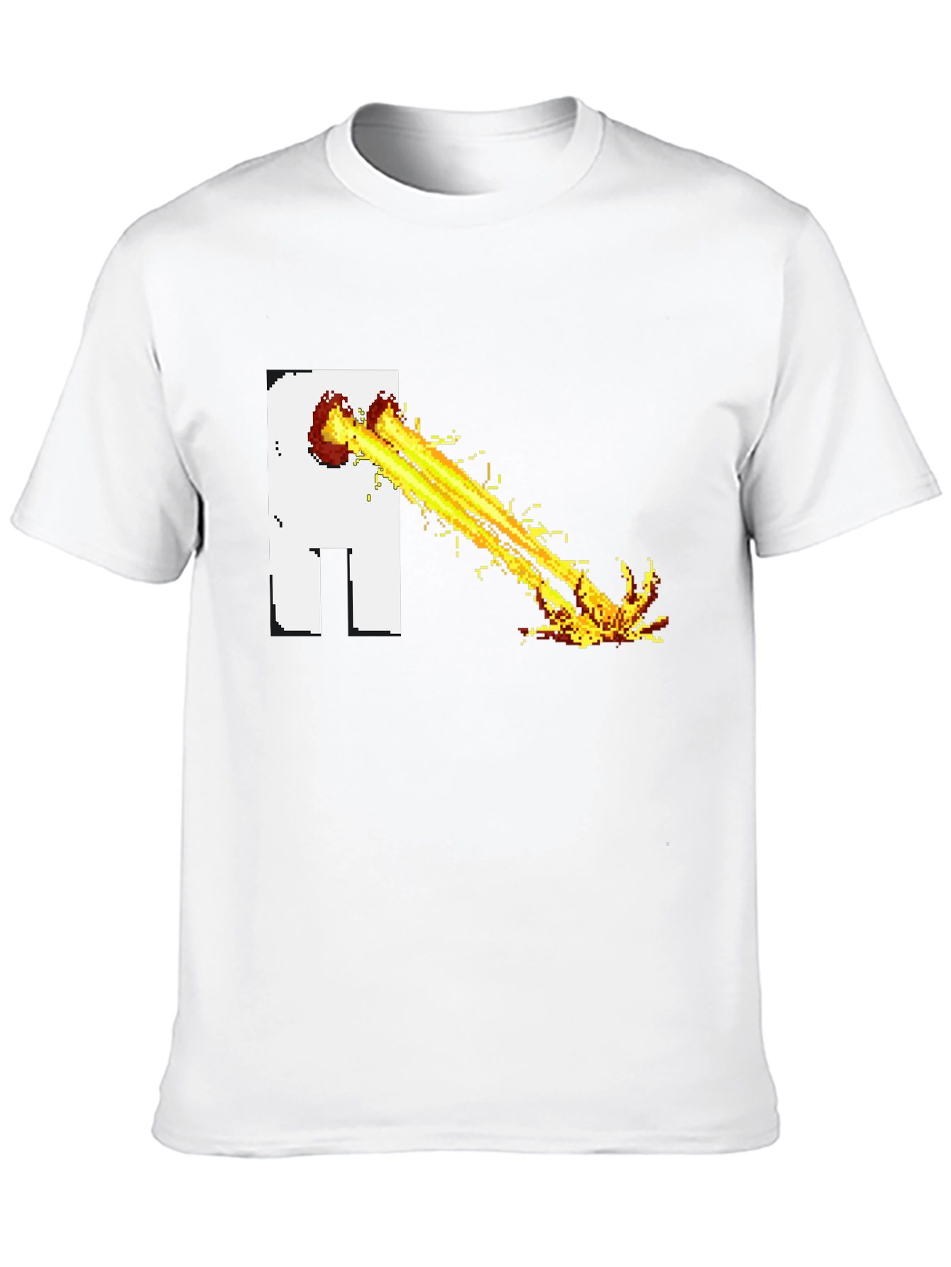 Black Pixel Art Beam T-Shirt - Black view 10