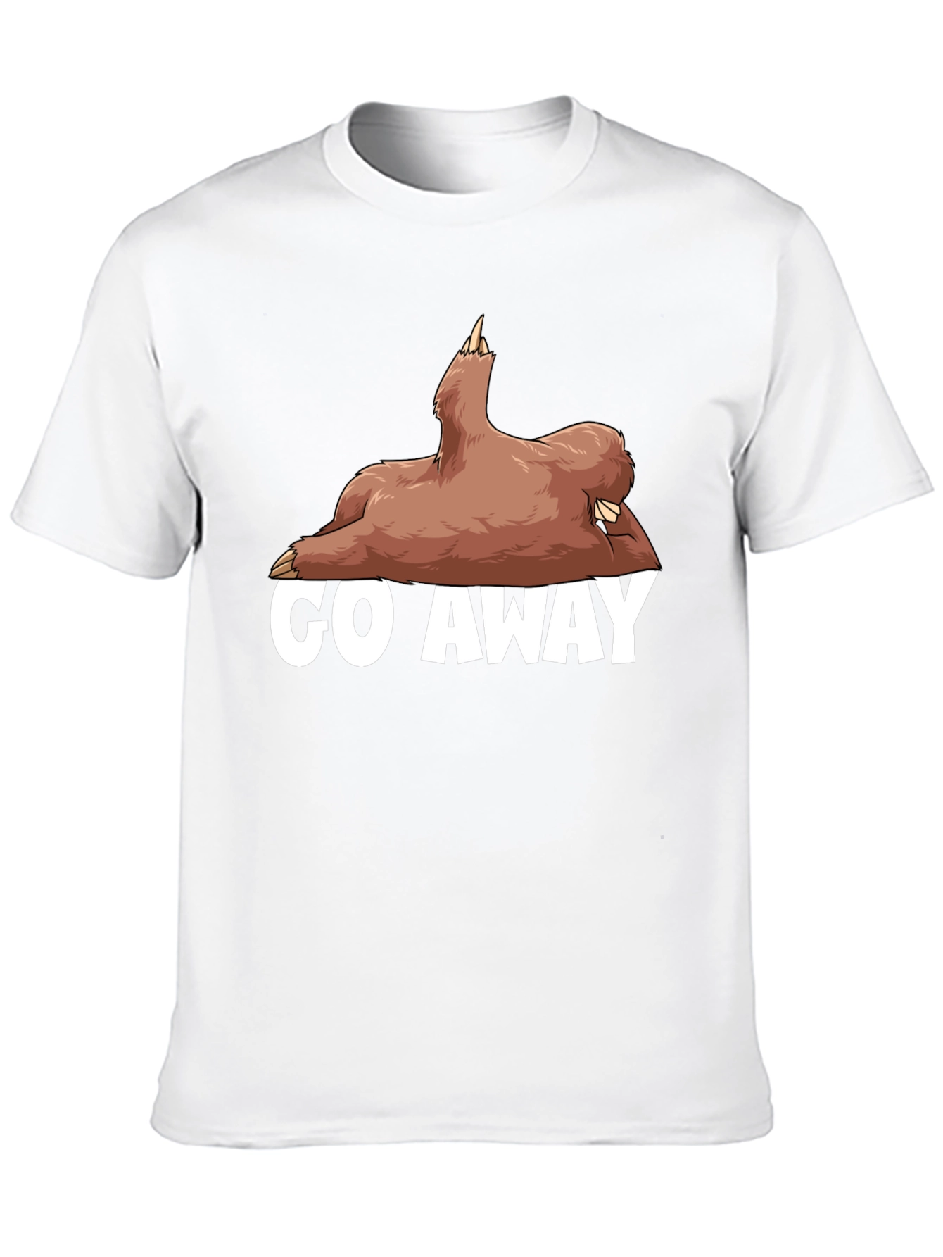 Black Go Away Sloth Graphic T-Shirt - Funny Casual Tee view 10