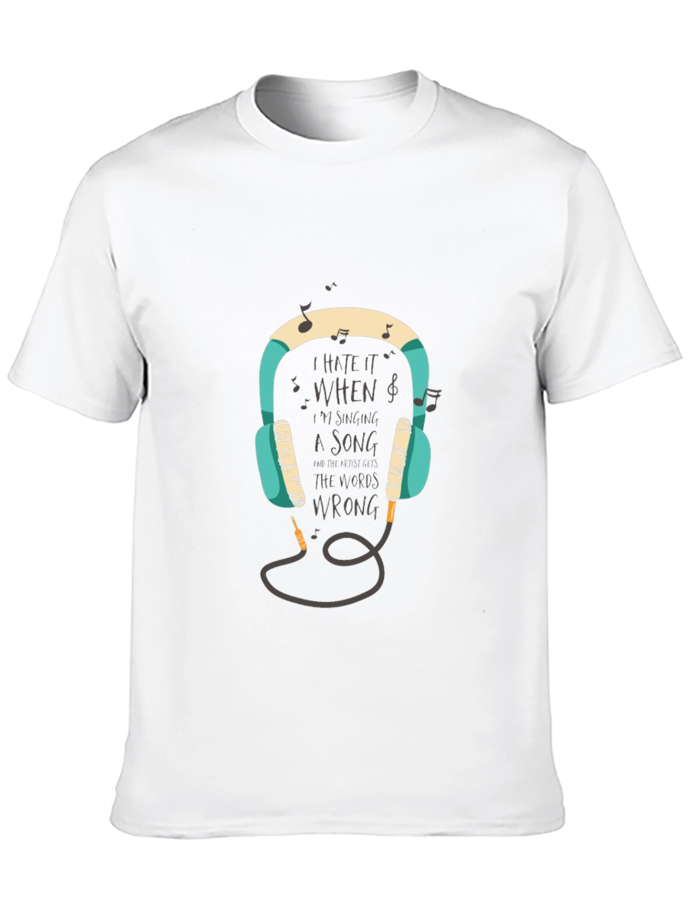 Black Music Lover's Tee: Headphones & Wrong Lyrics Humor view 10