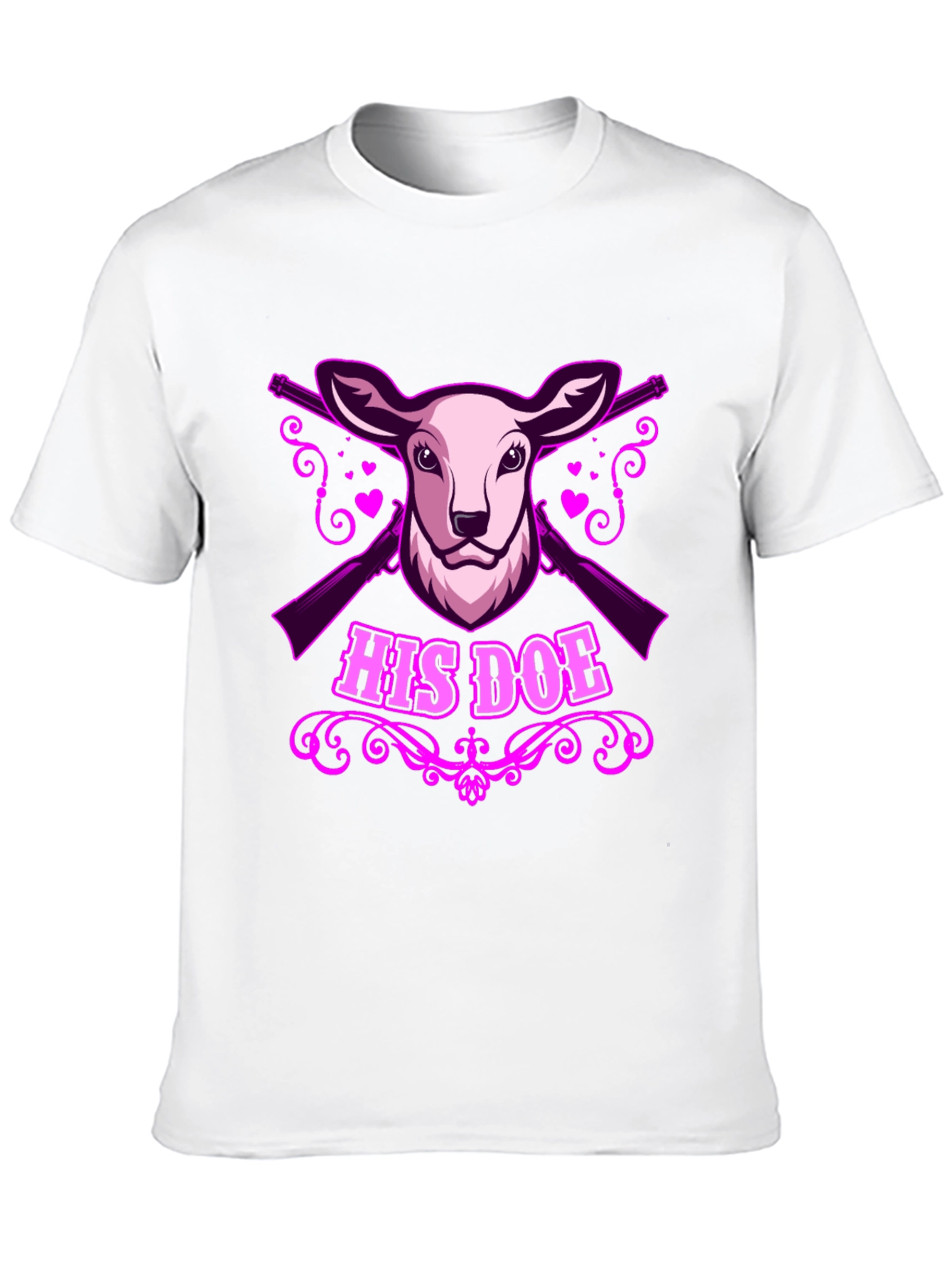 Black His Doe Graphic Tee - Hunting Couple Apparel view 10