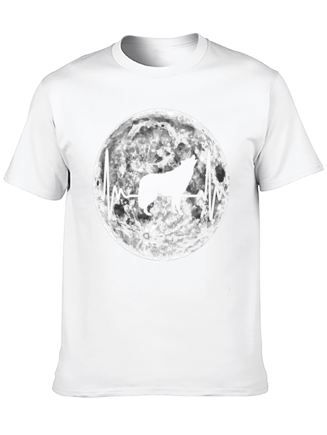 Black Wolf Moon Heartbeat Graphic T-Shirt view 10