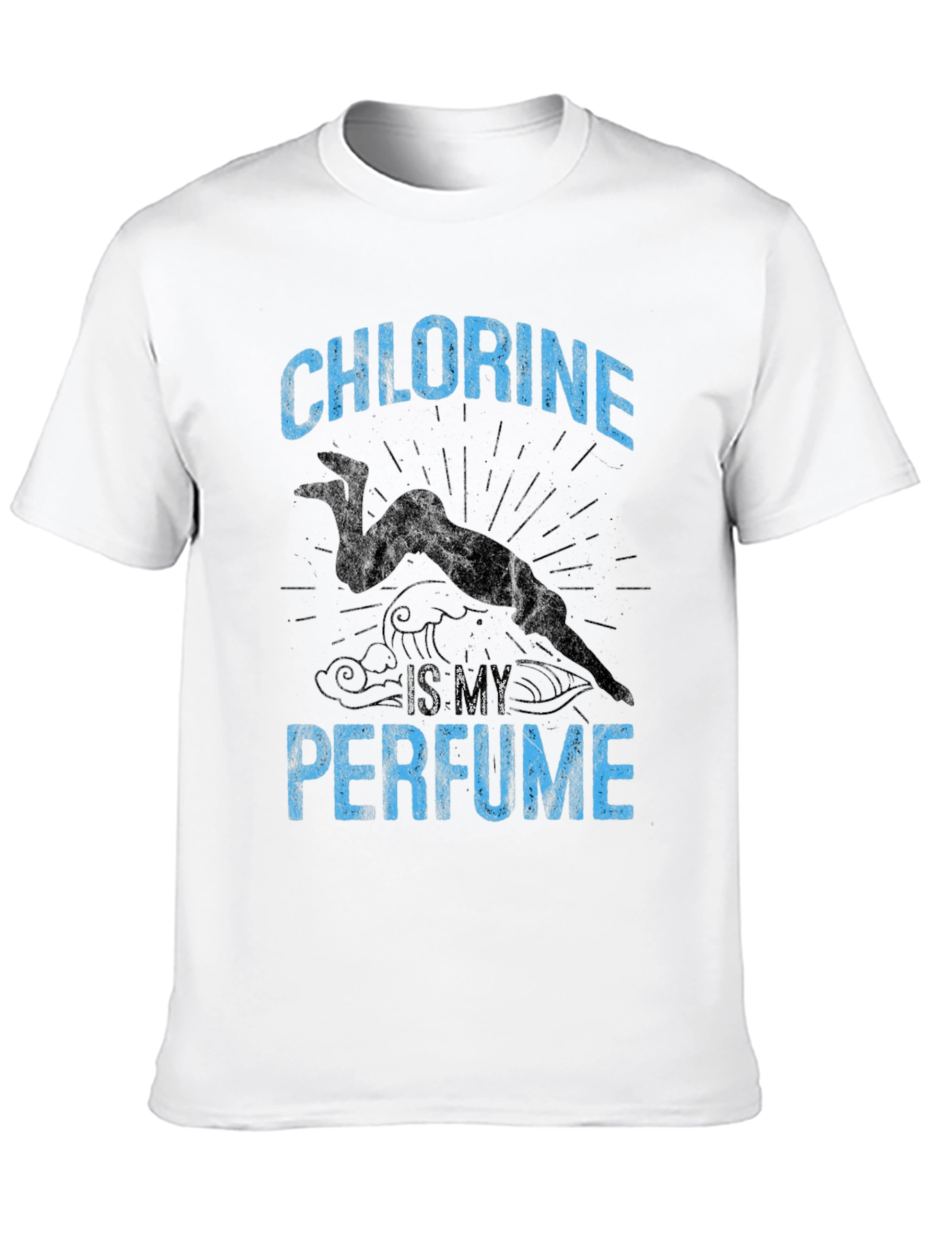 Black Chlorine is My Perfume Funny Swimmer T-Shirt view 10