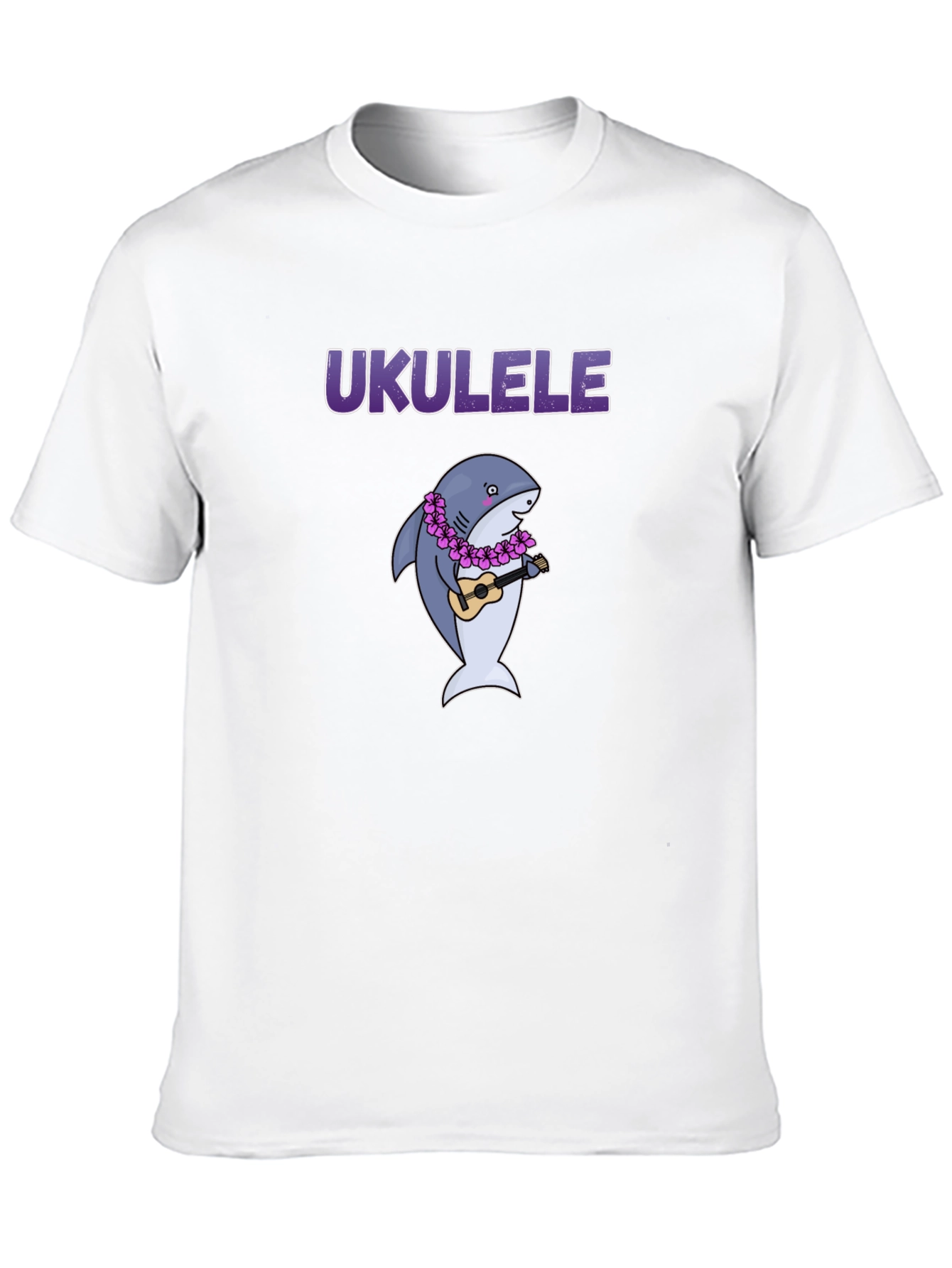 Black Ukulele Shark Graphic T-Shirt view 10