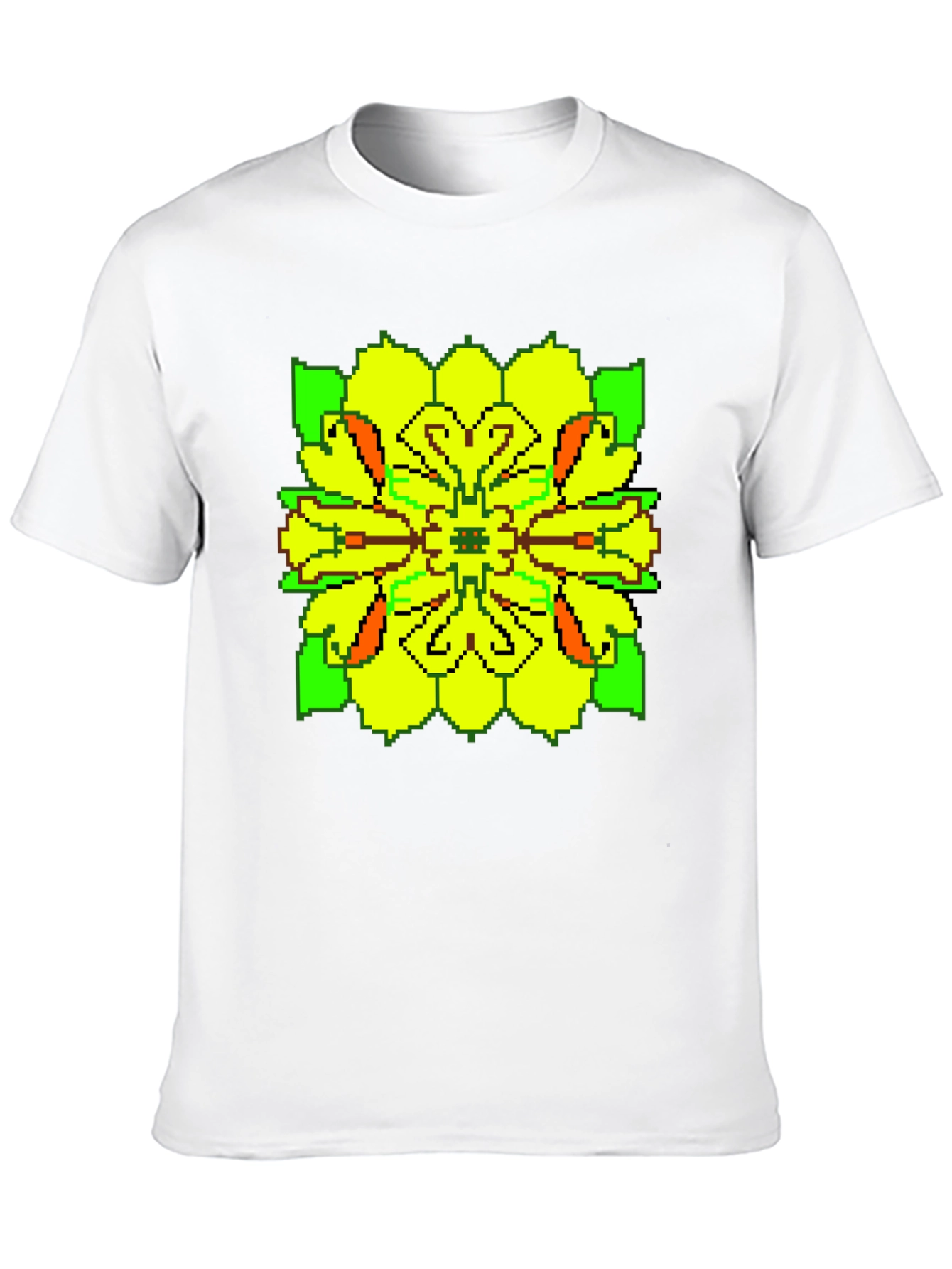 Black Pixelated Floral Graphic Tee - Retro Style view 10