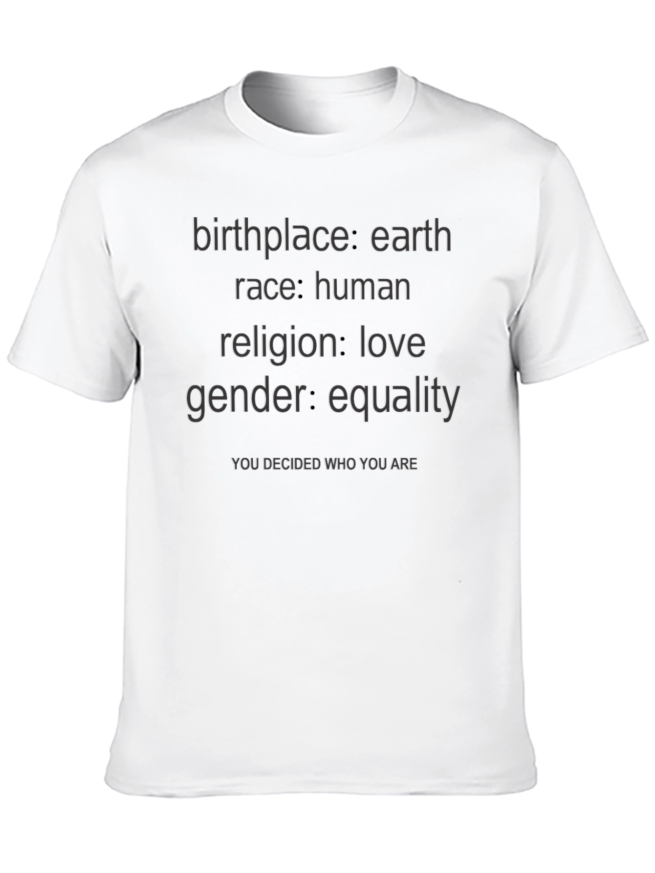 Black Equality T-Shirt: Birthplace Earth, Race Human, Love Religion view 10