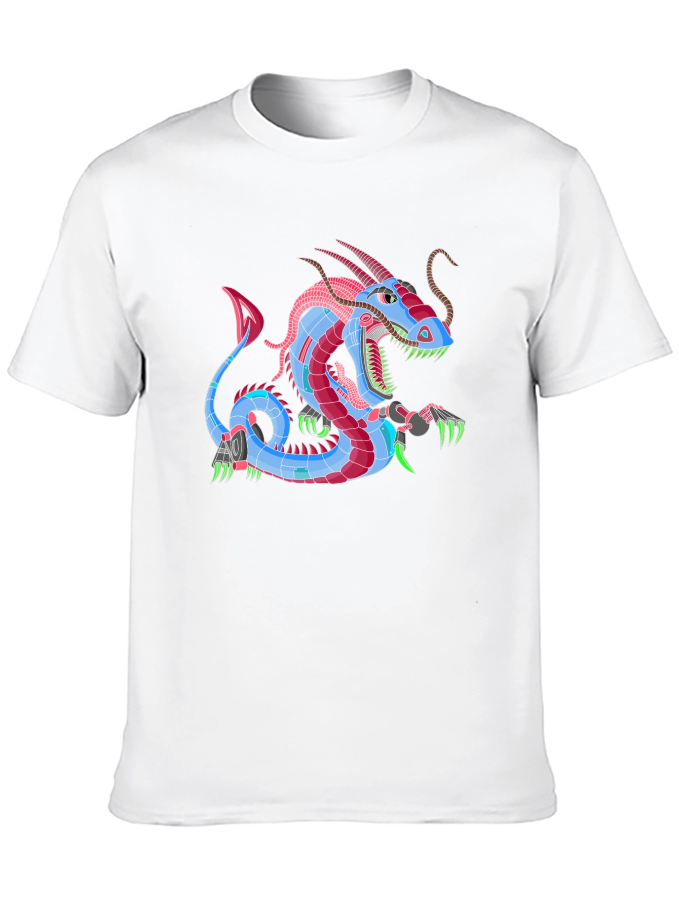 Black Cyberpunk Dragon Graphic Tee - Black view 10