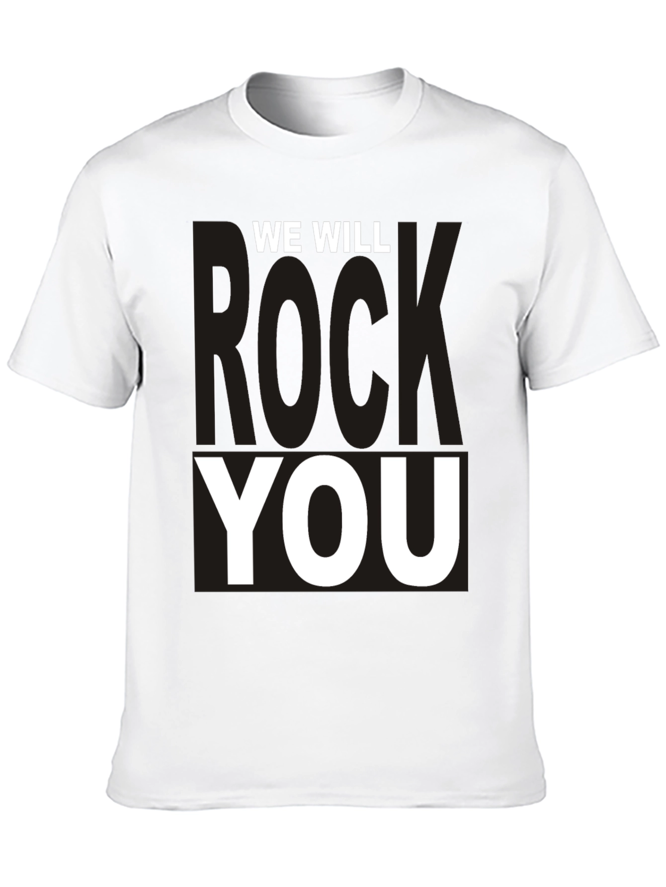Black We Will Rock You Graphic Tee - Black Cotton T-Shirt view 10