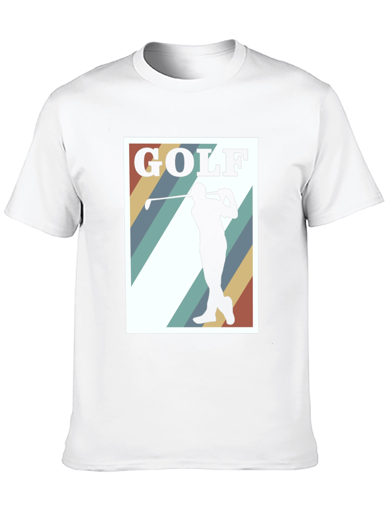 Black Golf Silhouette Tee - Retro Style Golfer T-Shirt view 10