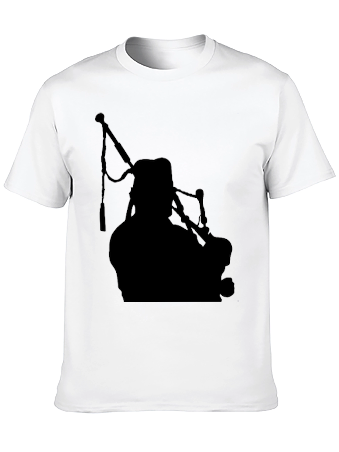 Black Bagpiper Silhouette Black T-Shirt view 10