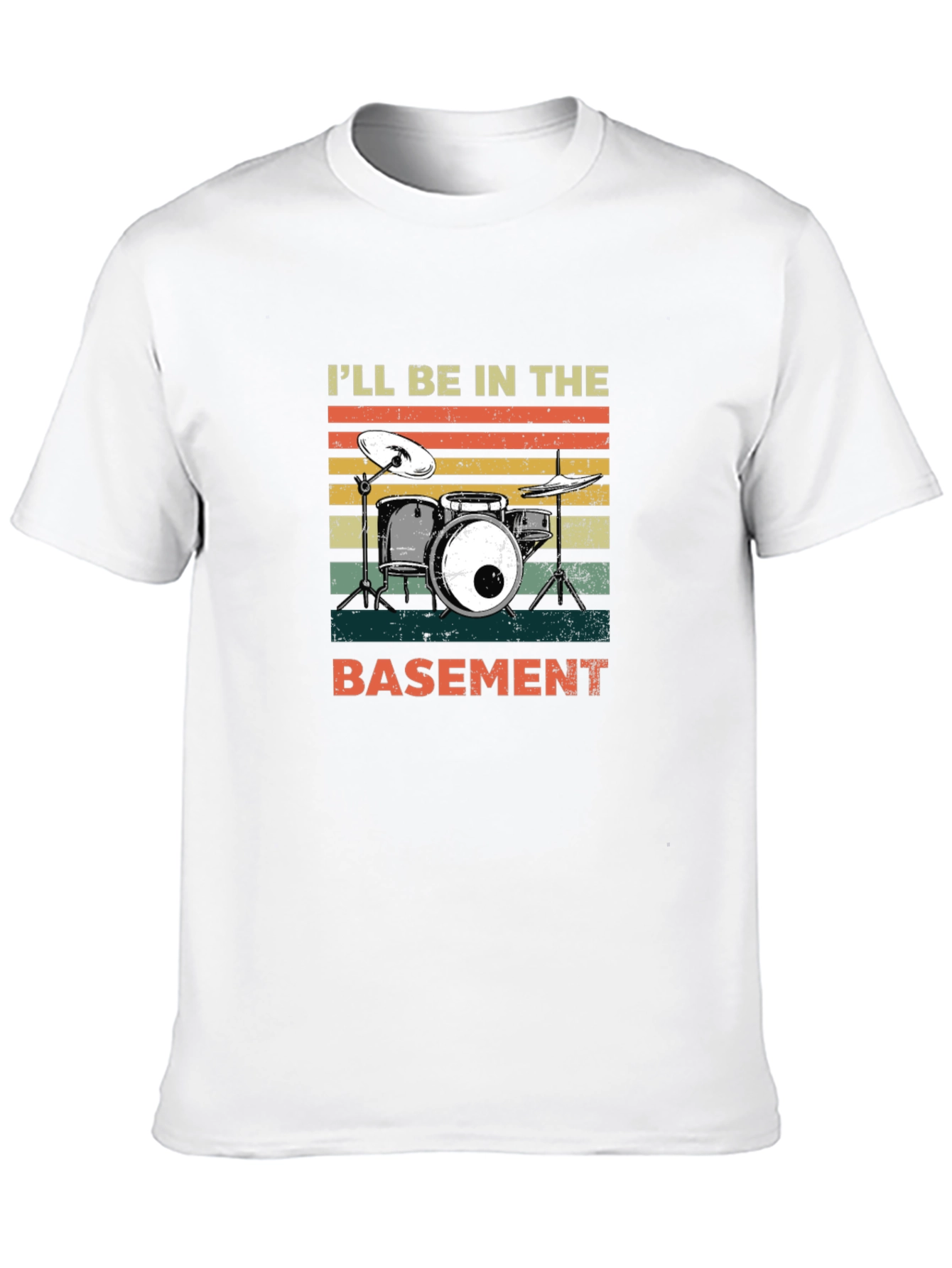 Black I'll Be In The Basement Drummer T-Shirt view 10