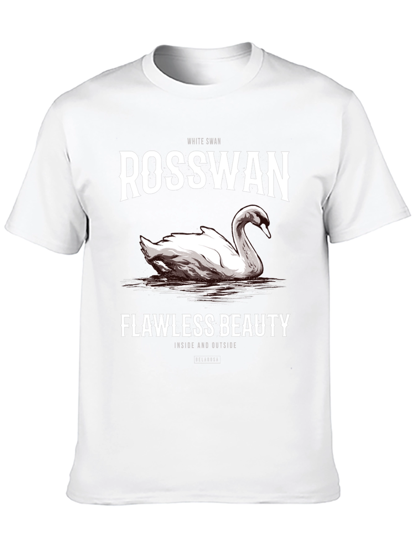 Black Rosswan White Swan Graphic Tee - Flawless Beauty T-Shirt view 10
