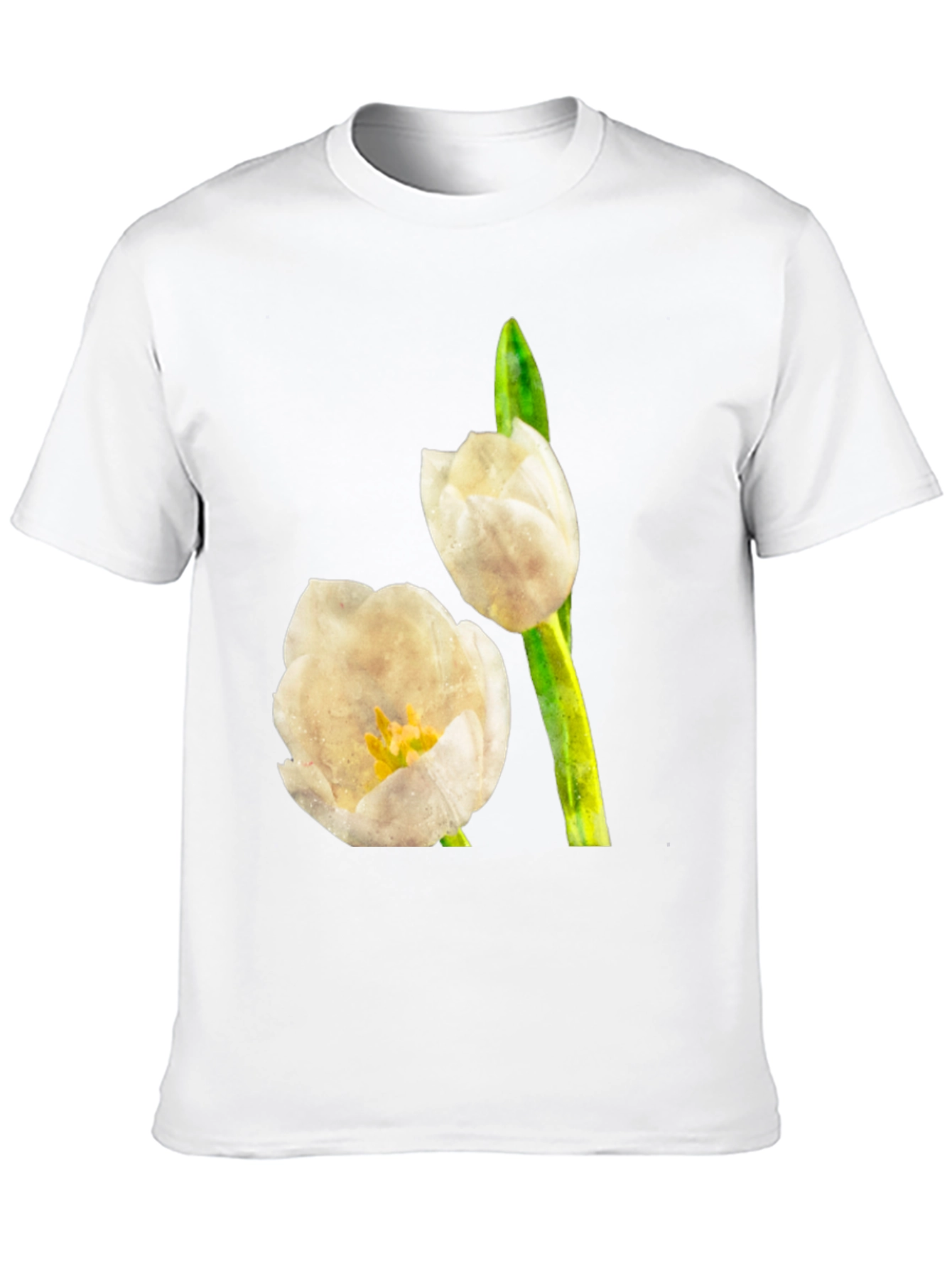 Black Tulip Graphic Tee - Black Cotton T-Shirt view 10