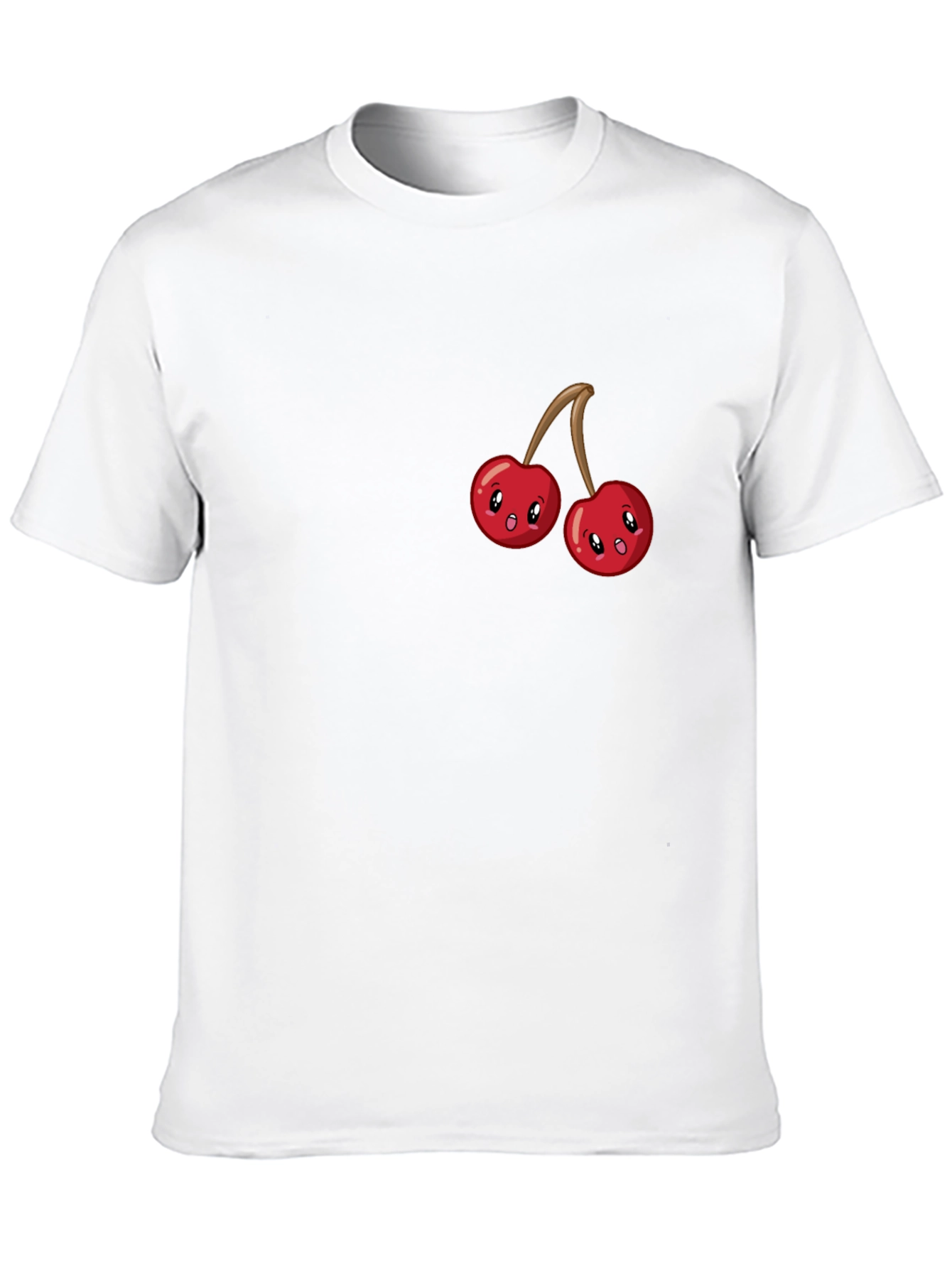 Black Cute Cherry Graphic Tee - Black Cotton T-Shirt view 10