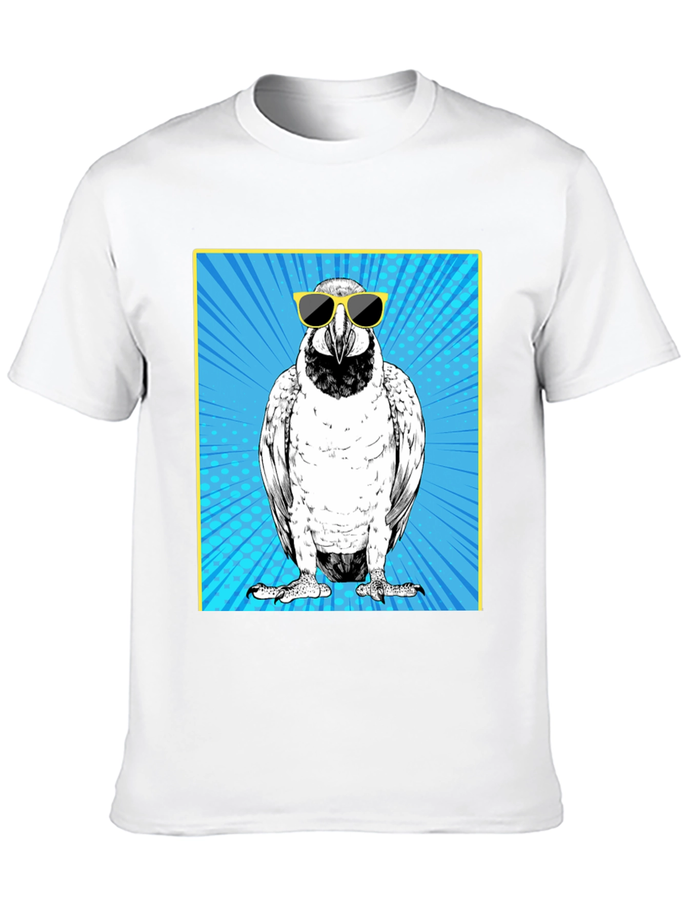 Black Cool Bird Graphic Tee - Black Cotton T-Shirt view 10