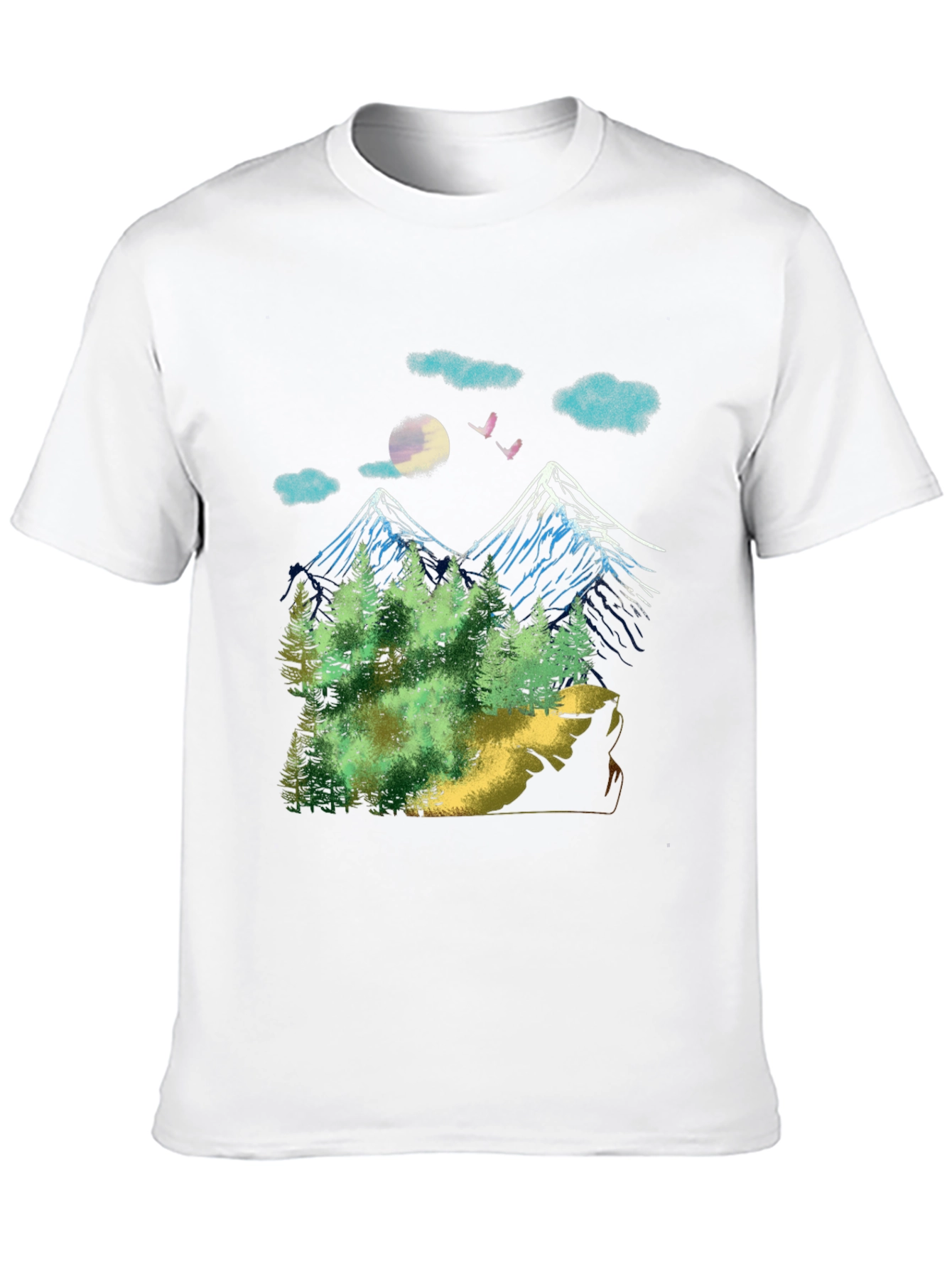 Black Mountain Landscape Graphic T-Shirt view 10