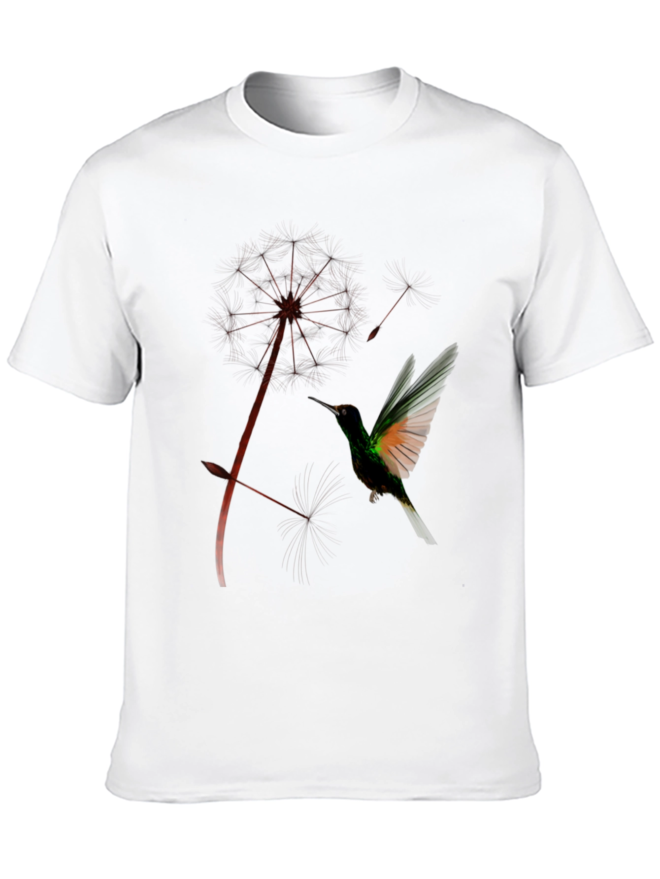 Black Hummingbird & Dandelion Black Graphic Tee view 10