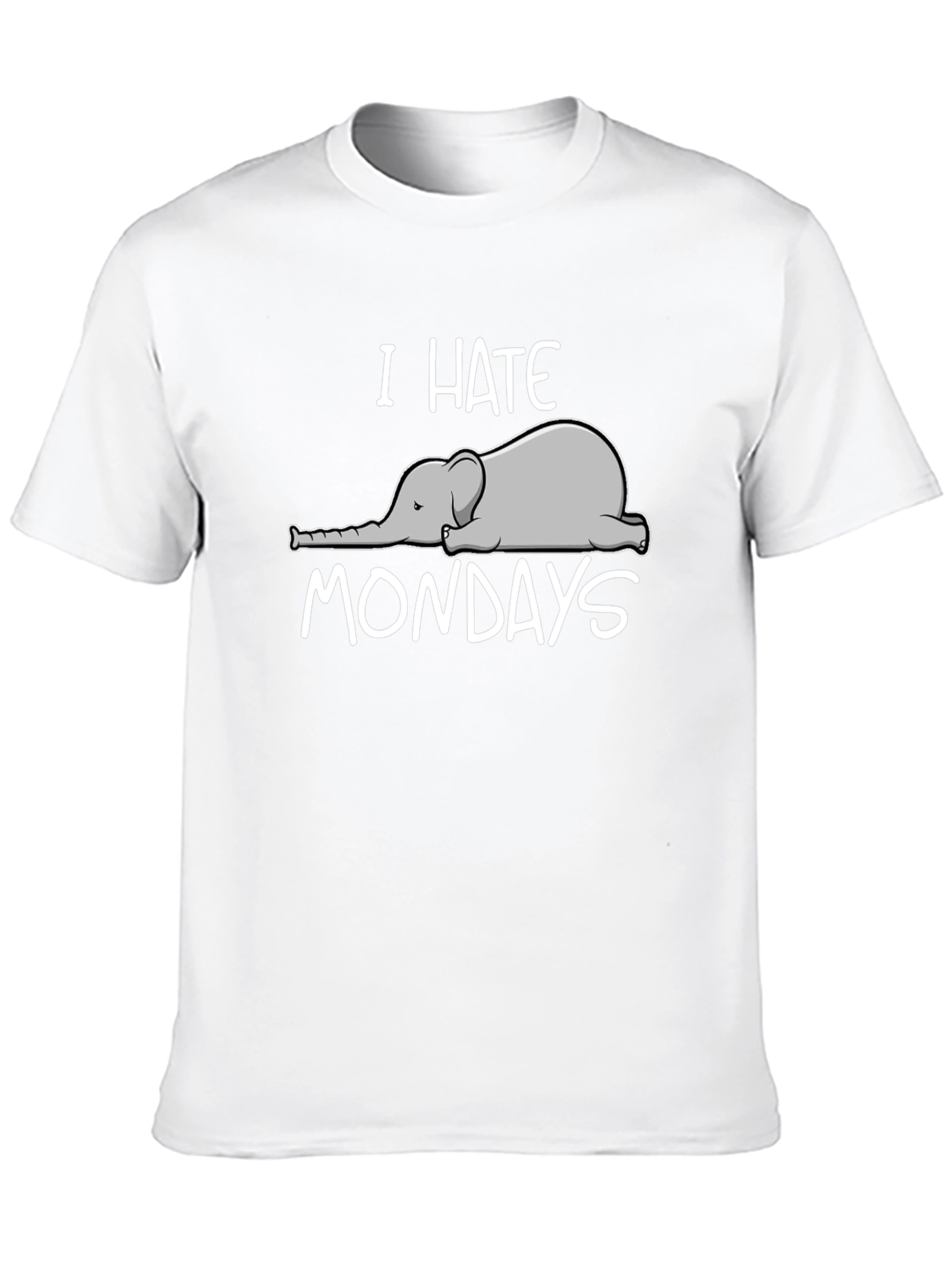 Black I Hate Mondays Elephant Graphic T-Shirt view 10