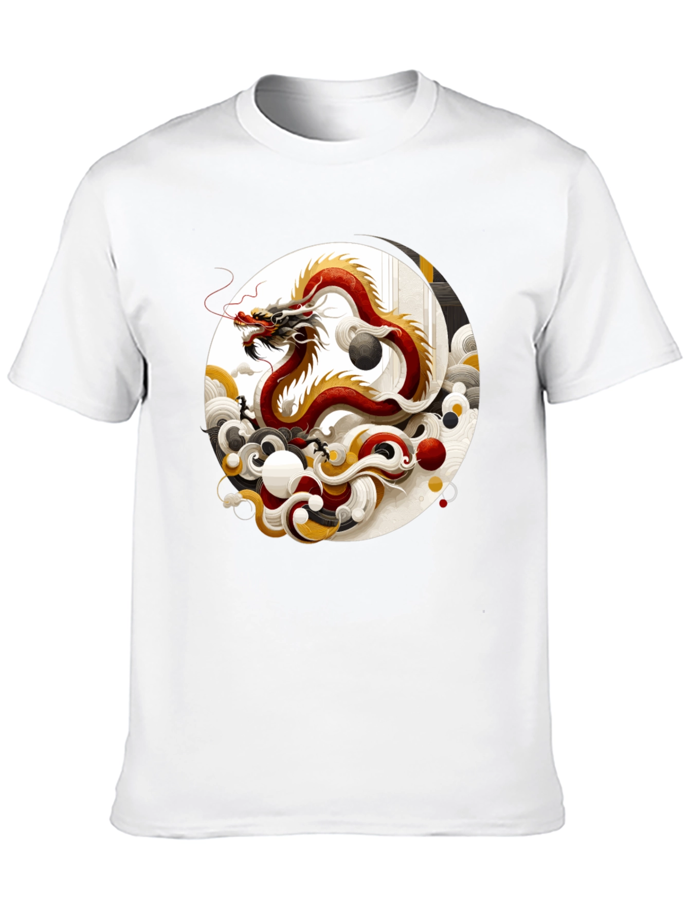 Black Yin Yang Dragon Graphic Tee view 10