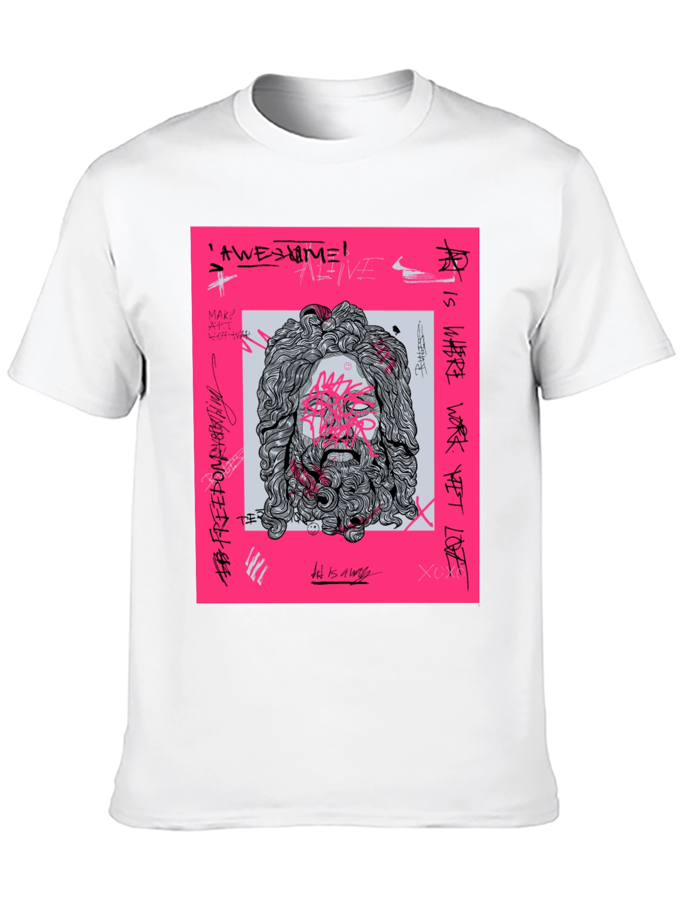 Black Abstract Art Graphic Print Tee view 10