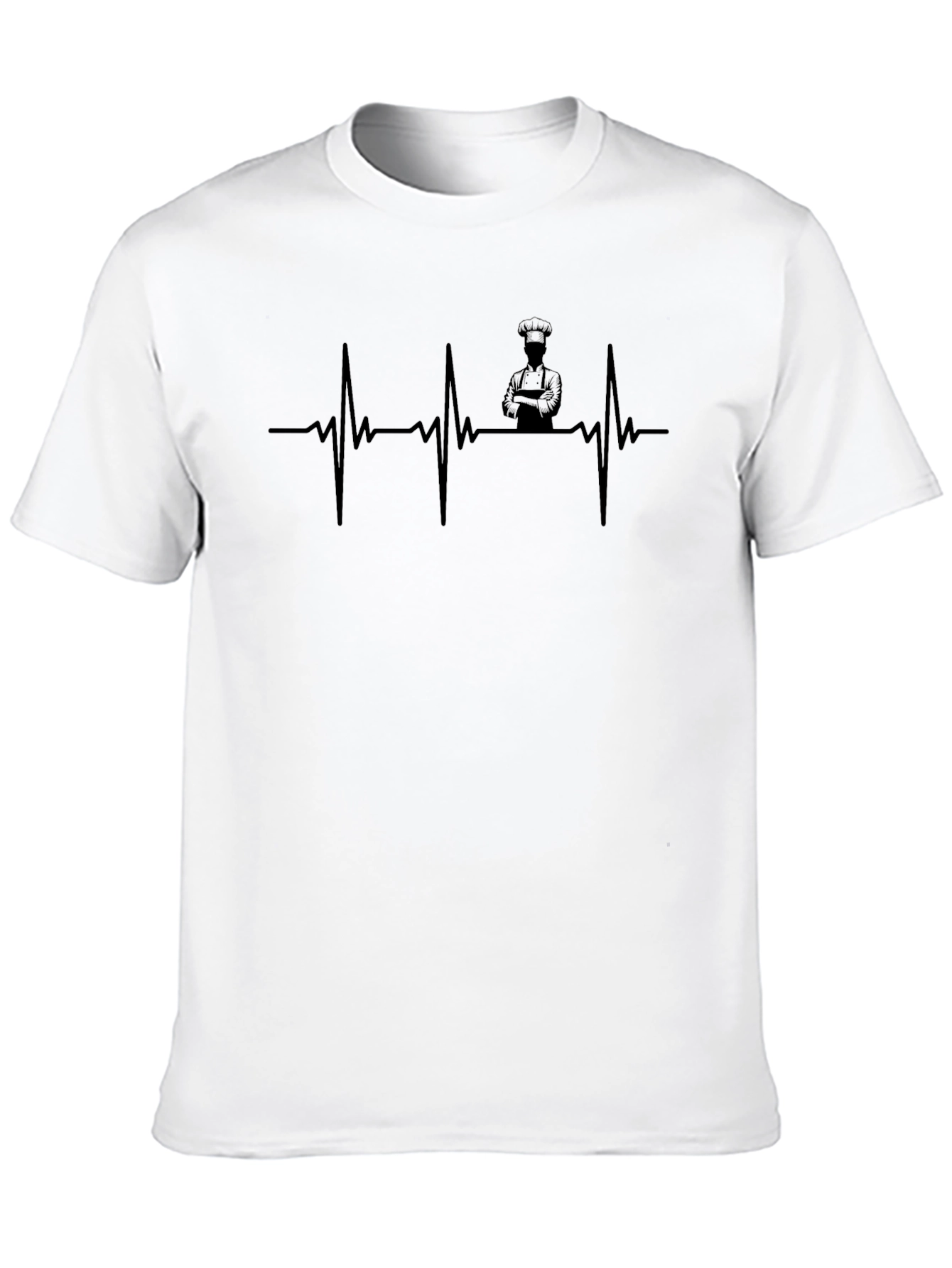 Black Chef Heartbeat T-Shirt - Culinary Passion Tee view 10