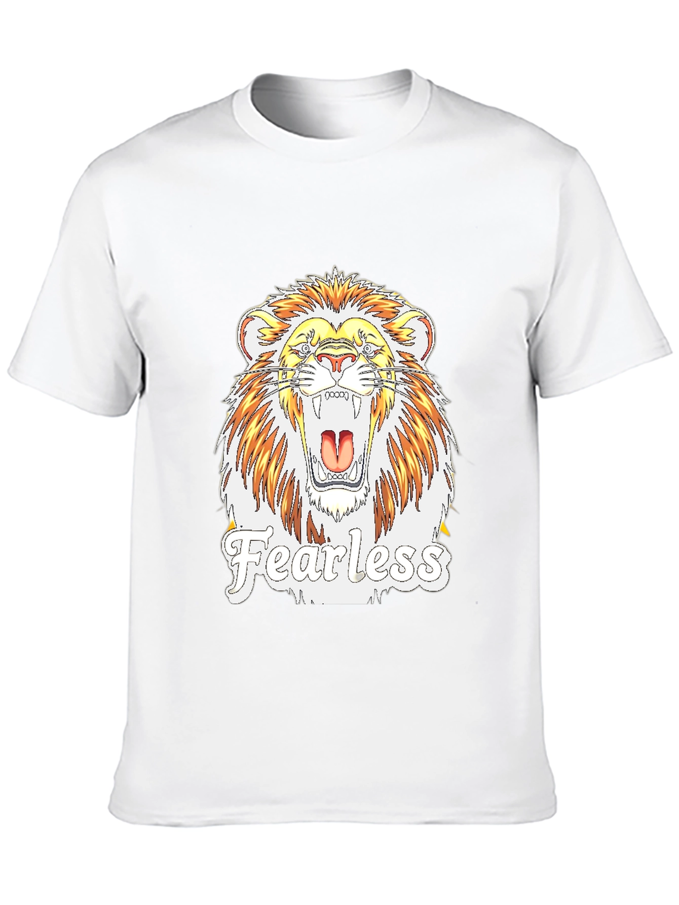 Black Fearless Lion Graphic Print T-Shirt view 10