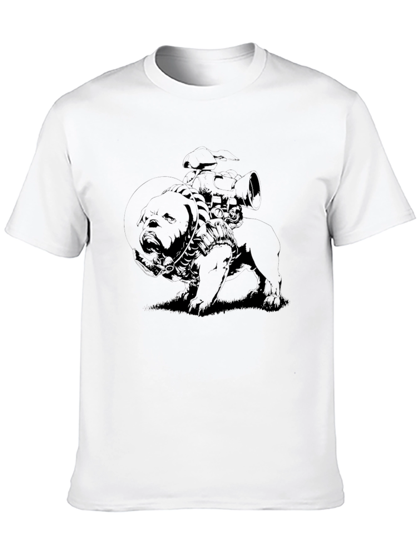 Black Graphic Black T-Shirt with Dog & Rider Design view 10