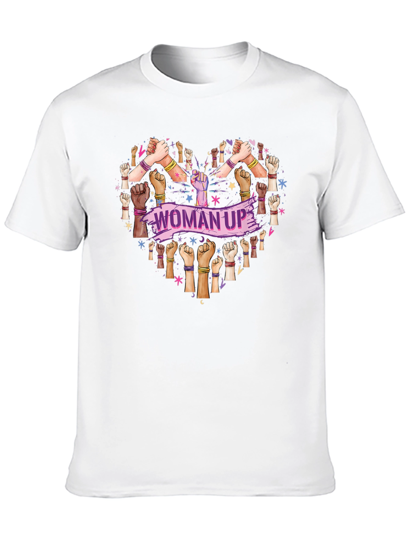 Black Woman Up T-Shirt - Heart Graphic Tee view 10