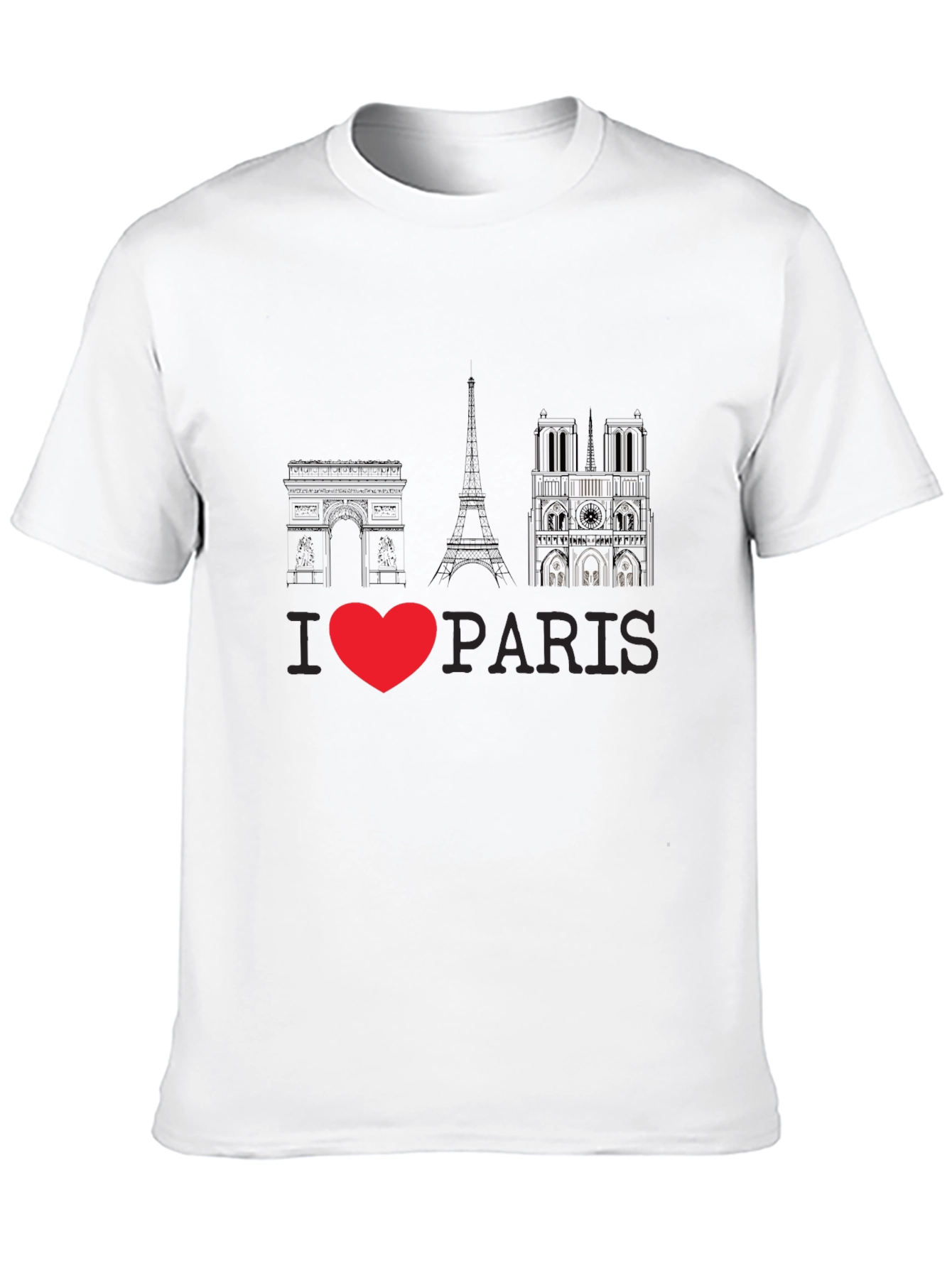 I Love Paris Black Graphic Tee - 10