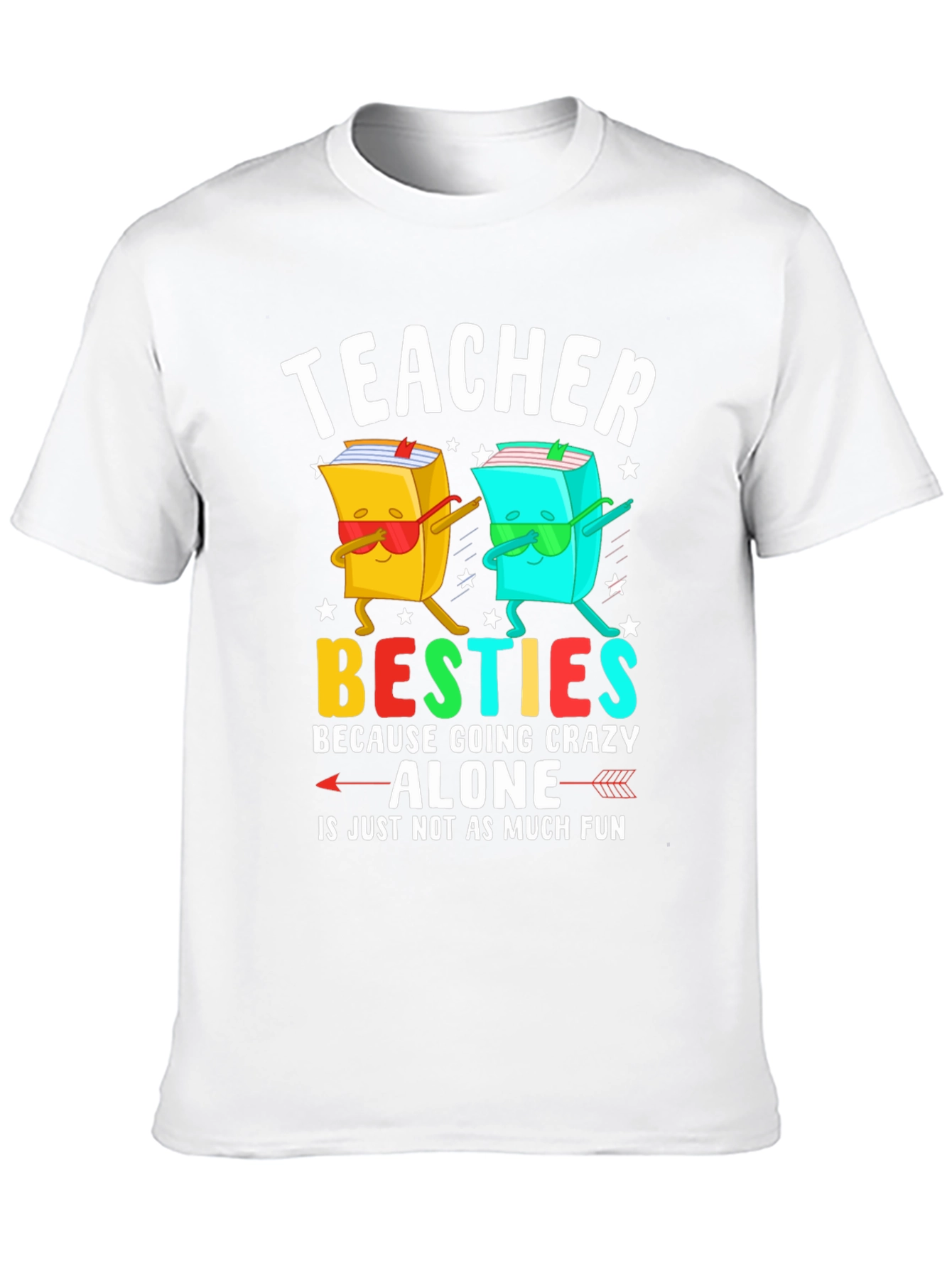 Black Teacher Besties T-Shirt Funny Teacher Gift view 10