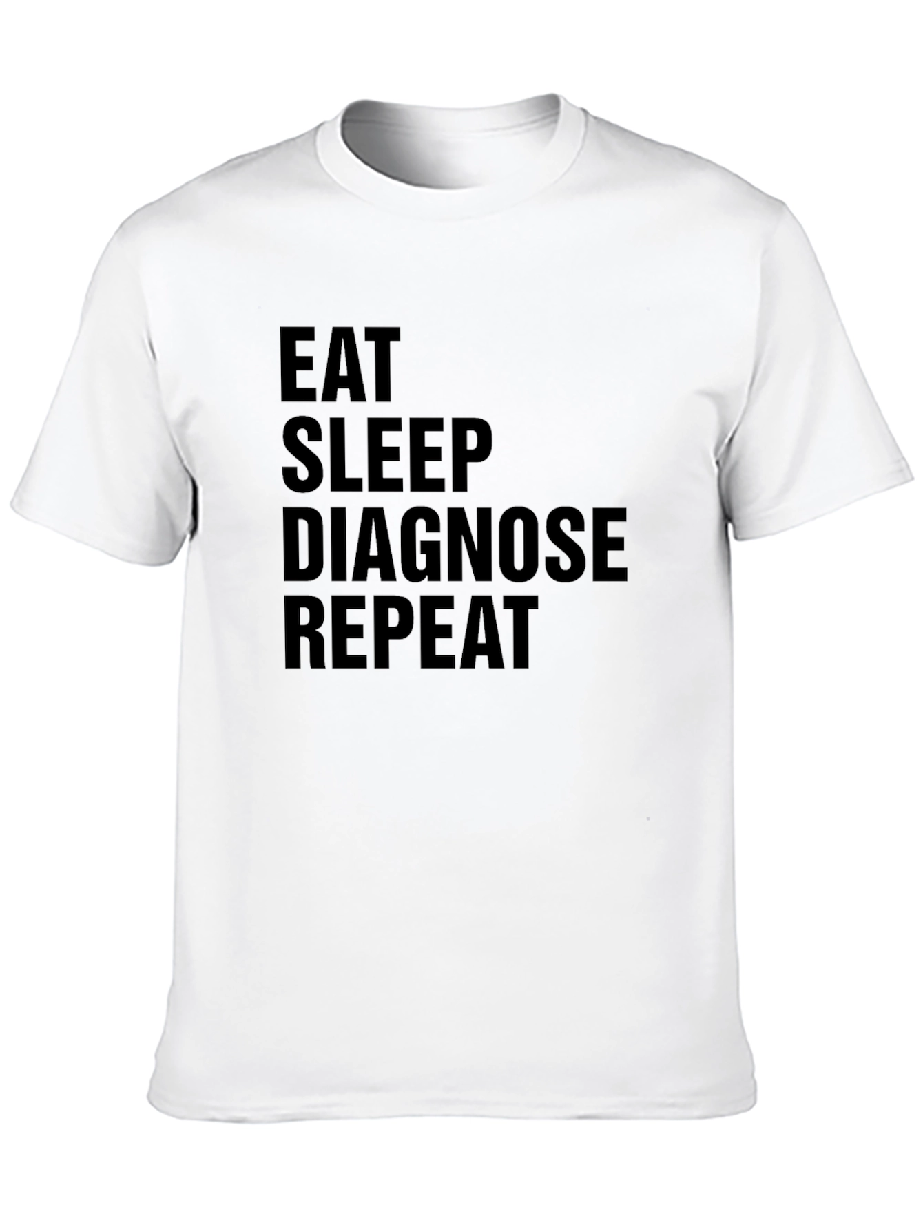 Black Eat Sleep Diagnose Repeat Black Graphic Tee view 10