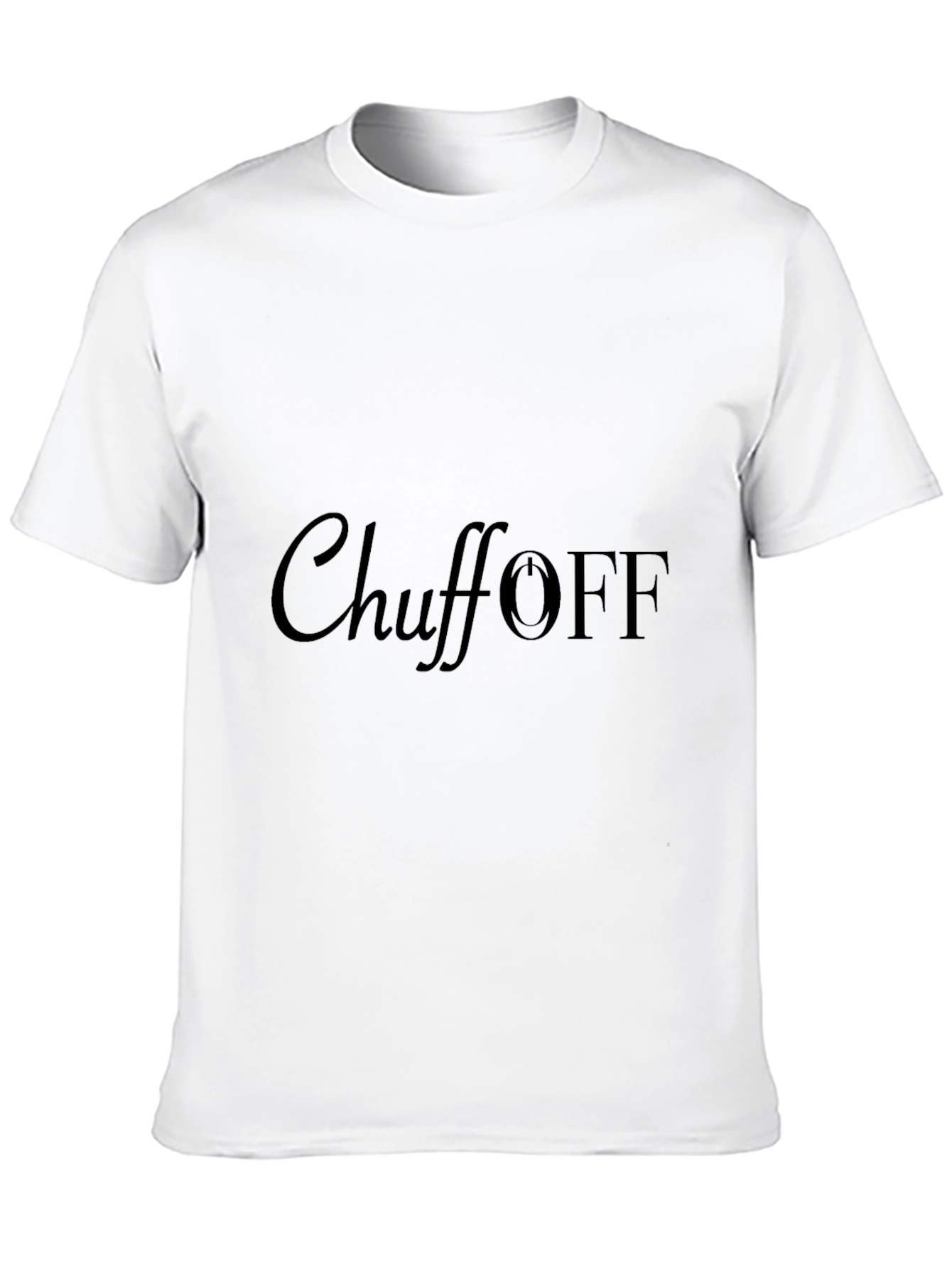 Black Chuff Off Graphic Tee - Funny Power Button Design view 10