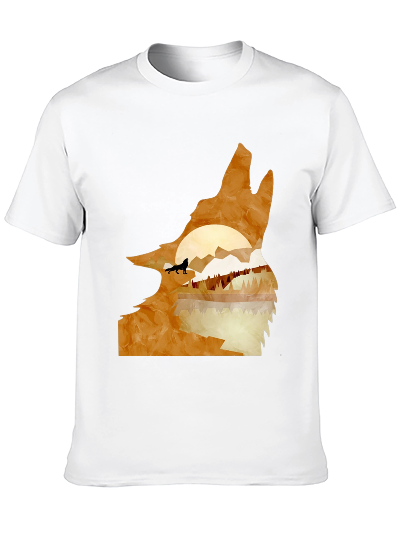 Black Wolf Silhouette Graphic Tee - Nature Inspired Design view 10