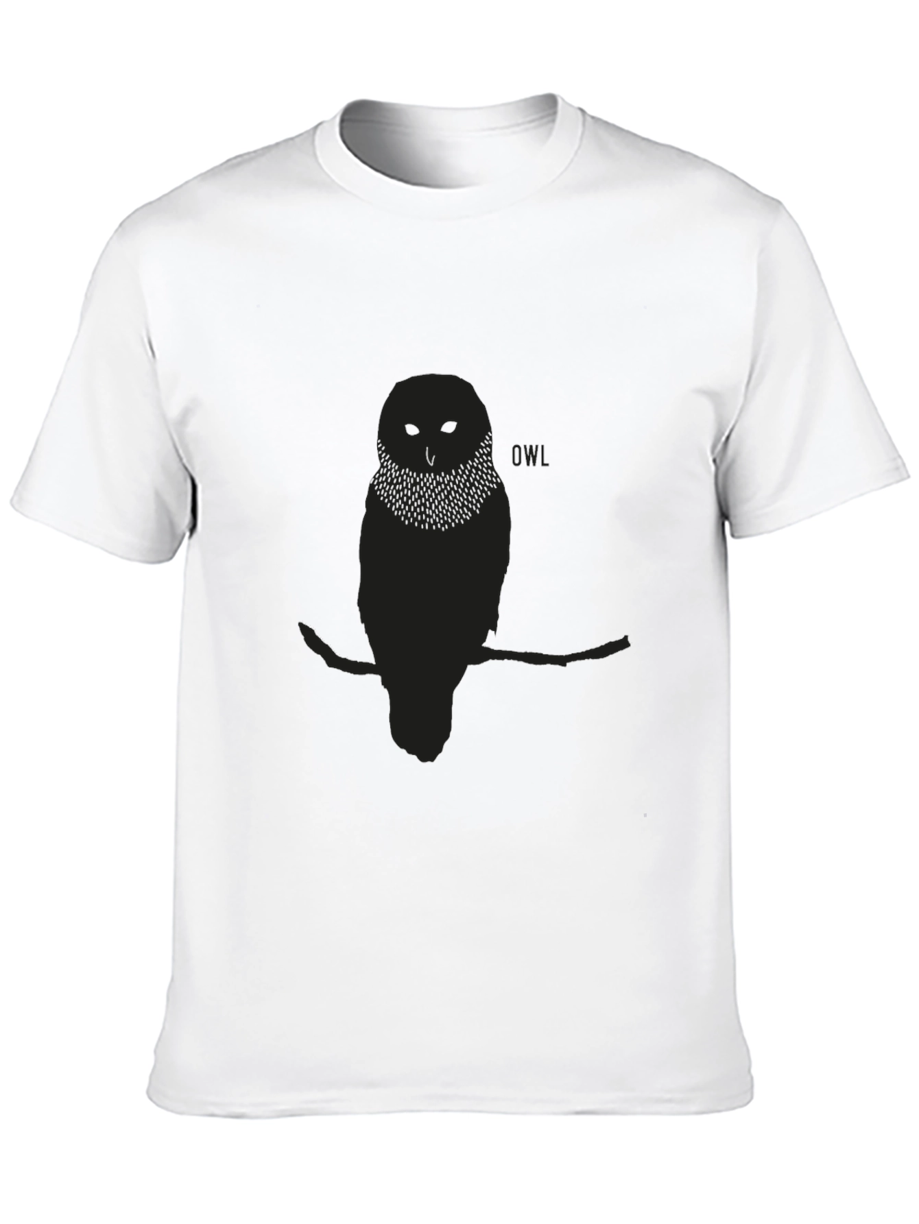 Black Men's Black Owl Graphic Print T-Shirt view 10