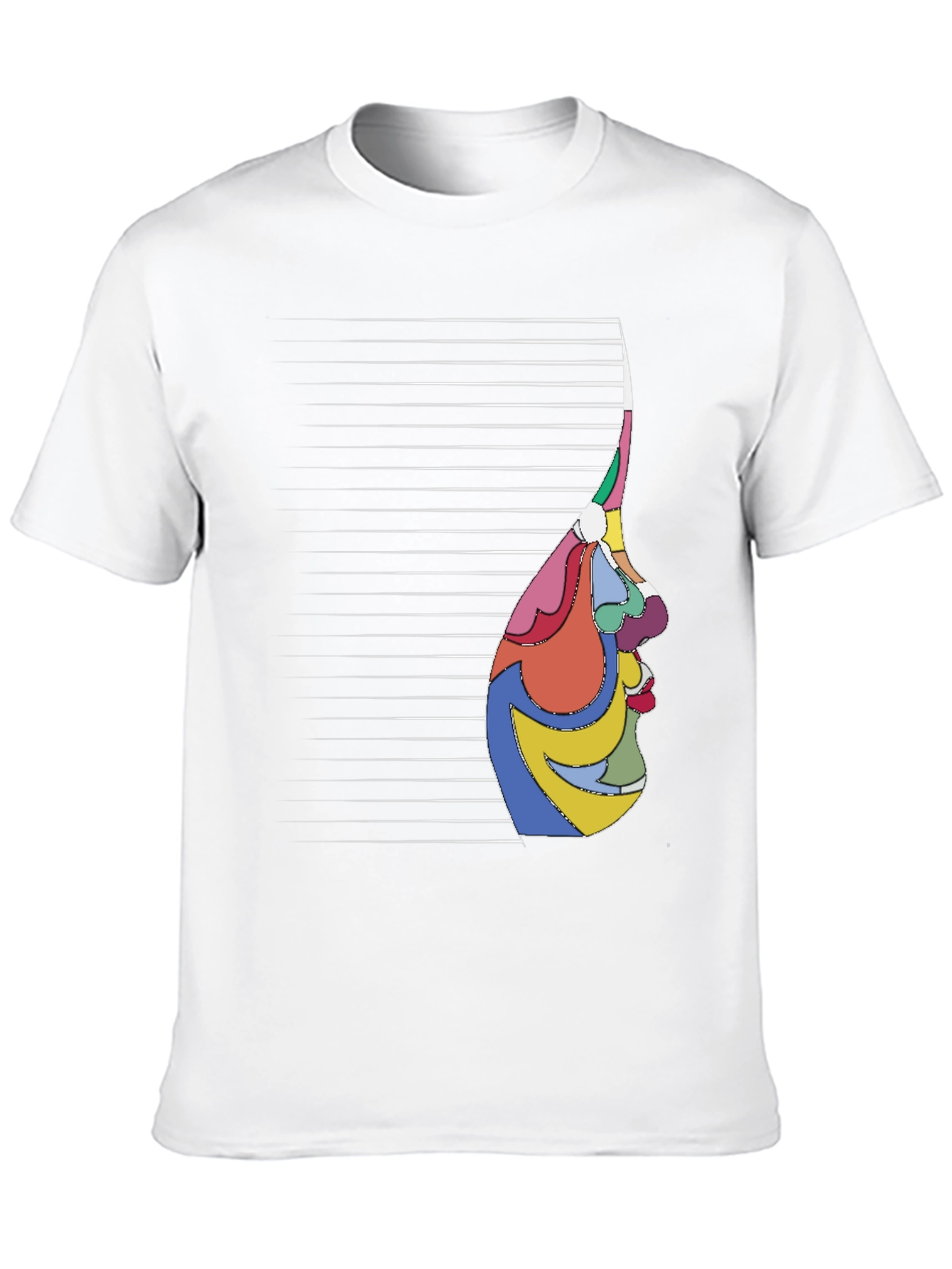 Black Abstract Face Graphic Tee - Modern Art Shirt view 10