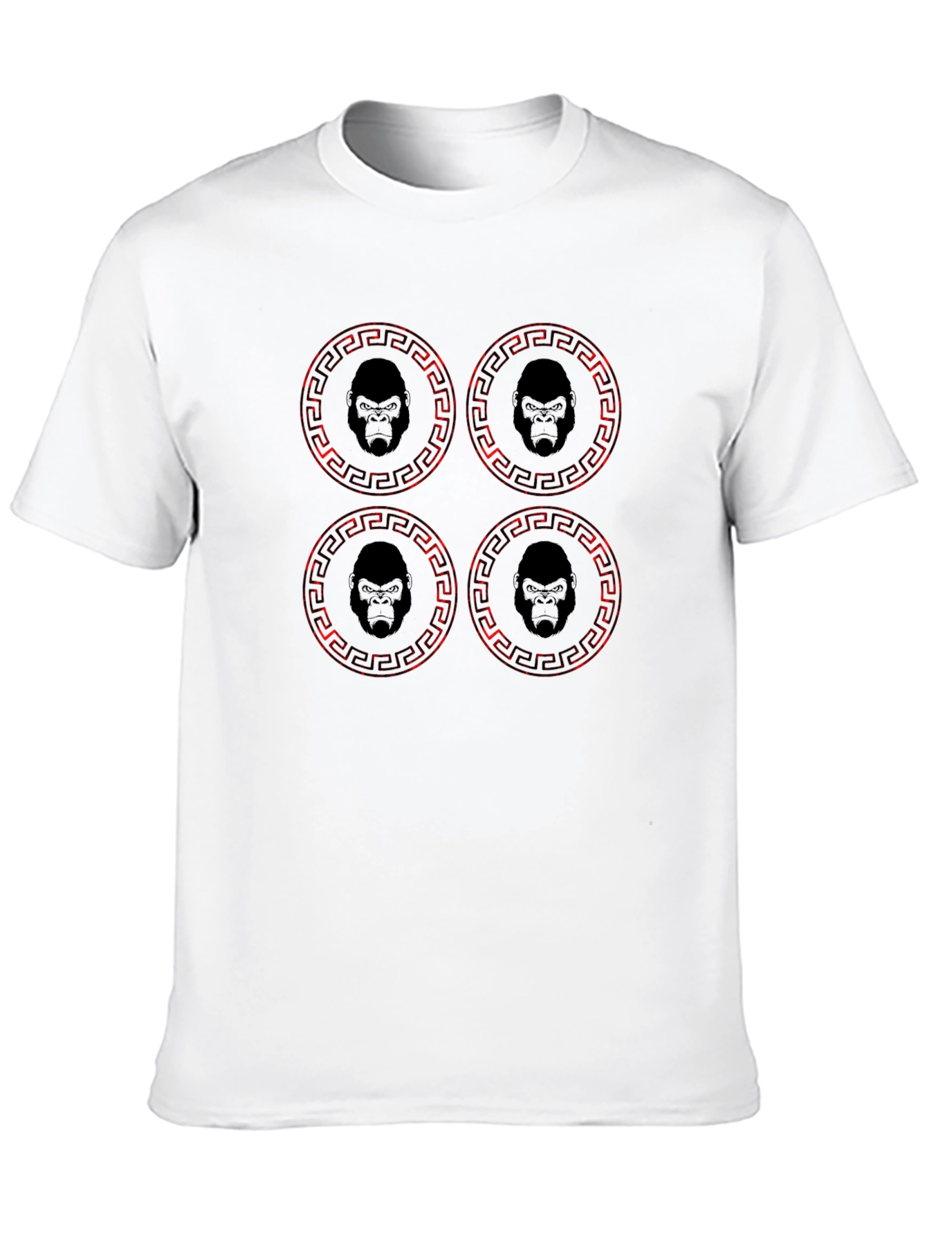 Black Gorilla Emblem T-Shirt - Red Pattern Black Tee view 10