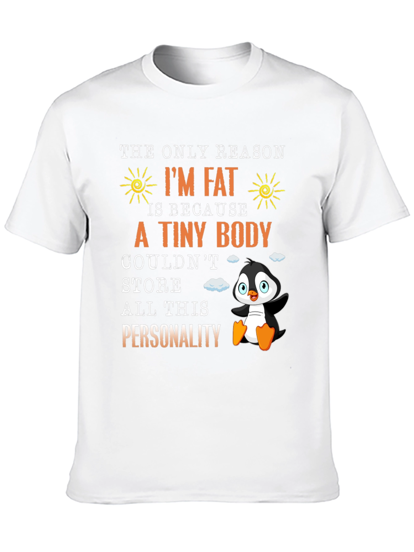 Black Funny I'm Fat Penguin T-Shirt - Personality view 10