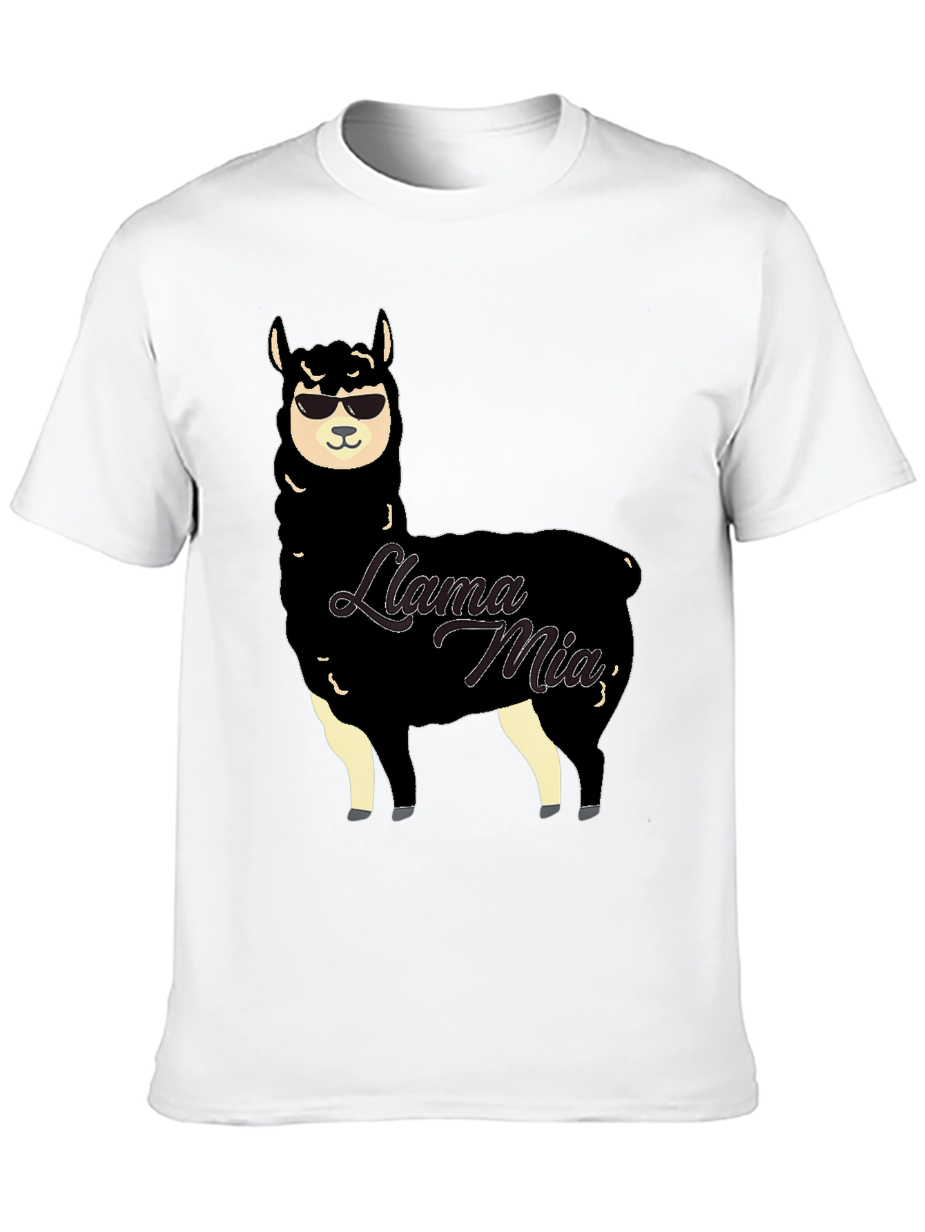 Black Cool Llama Mia T-Shirt view 10